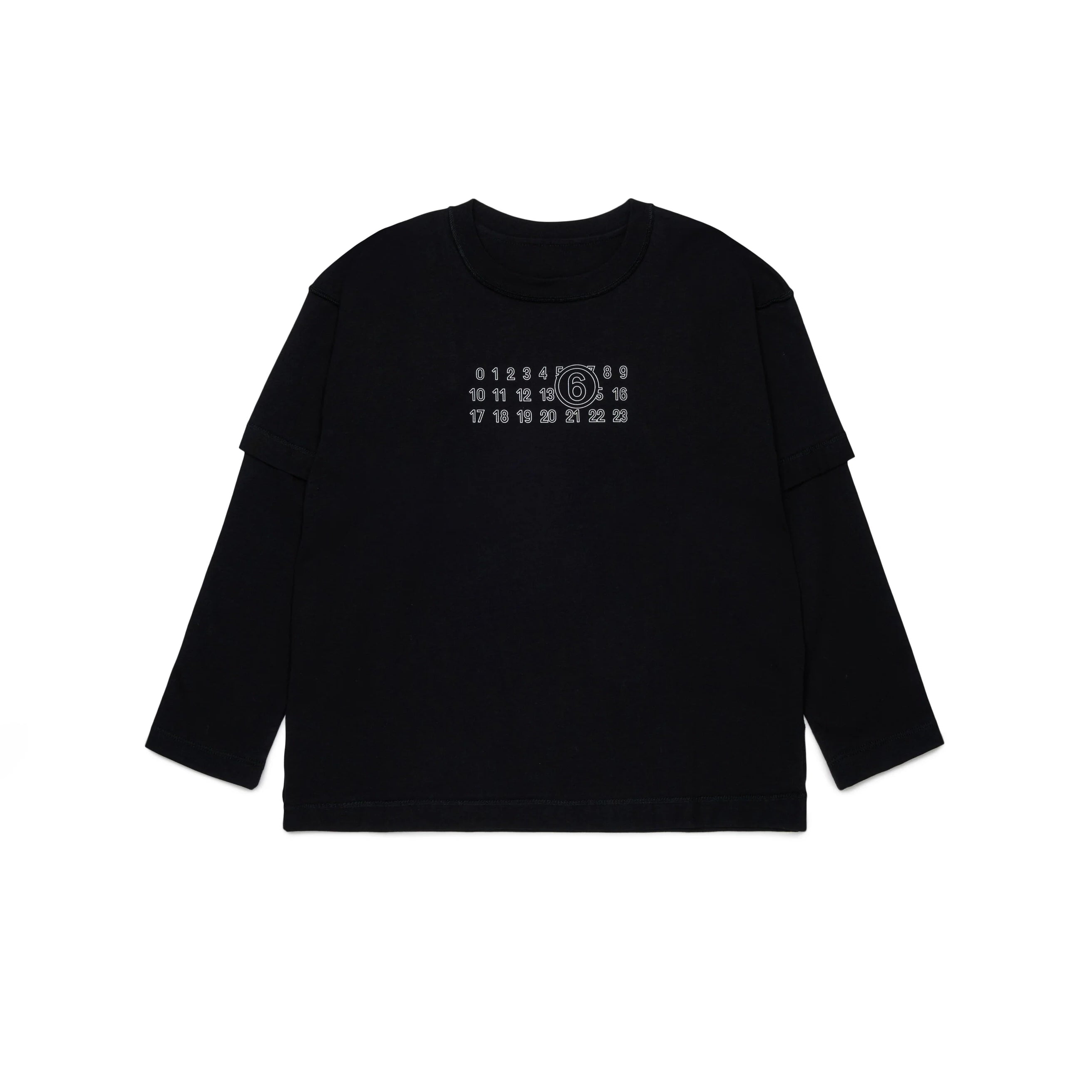 Boys & Girls Black Logo Cotton Long Sleeves T-Shirt