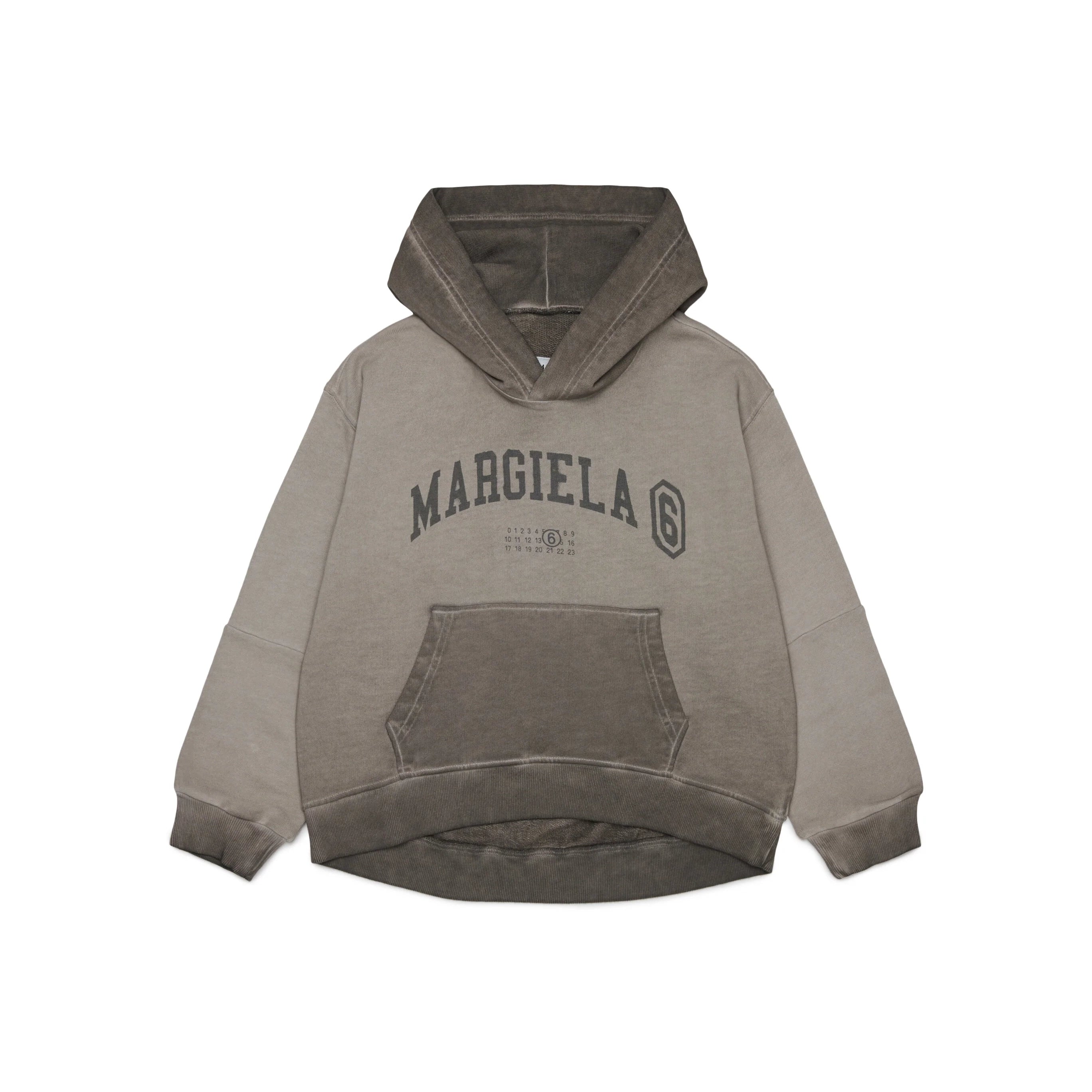 Boys & Girls Grey Brown Cotton Hooded Sweatshirt