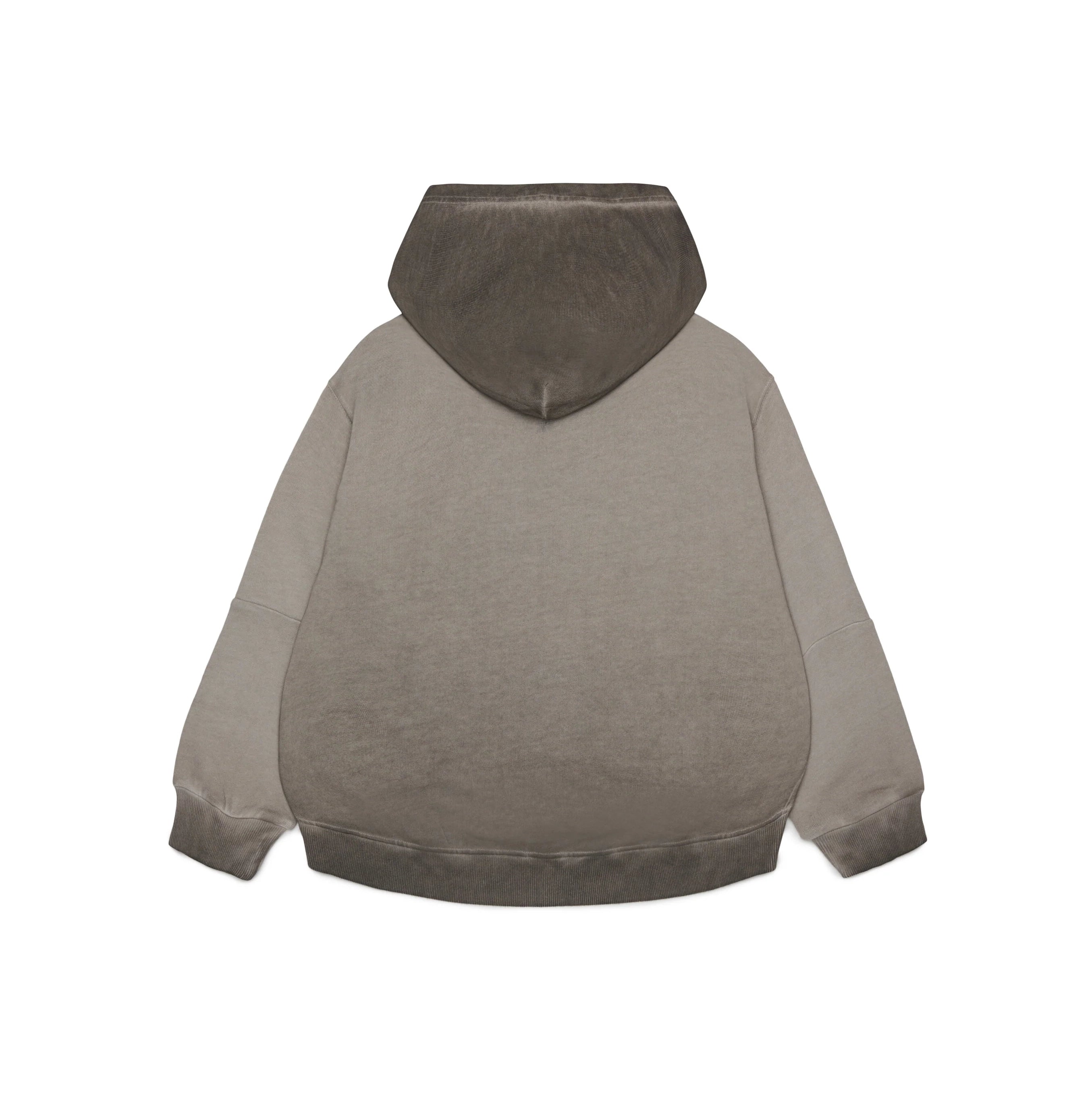 Boys & Girls Grey Brown Cotton Hooded Sweatshirt