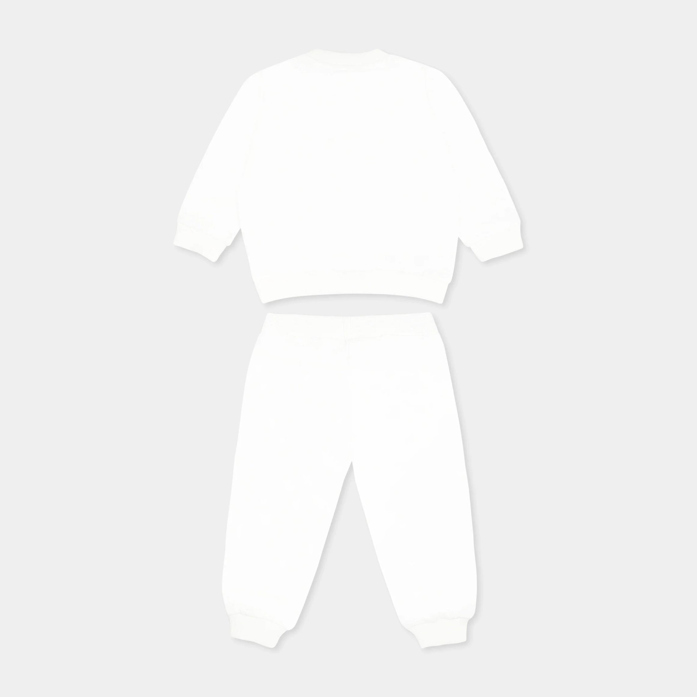 Baby Boys & Girls White Printed Cotton Set