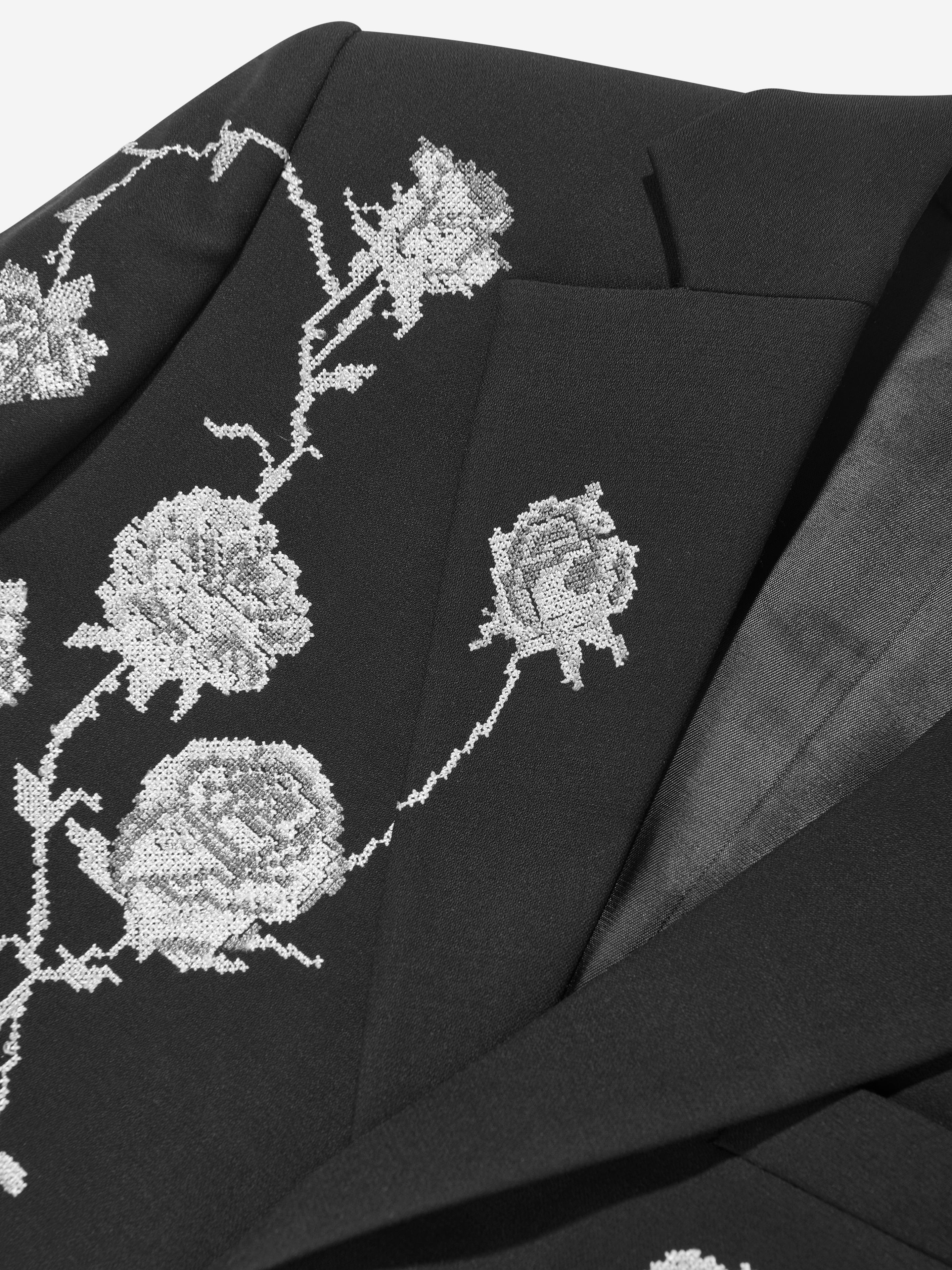 Boys Floral Lucien Blazer in Black