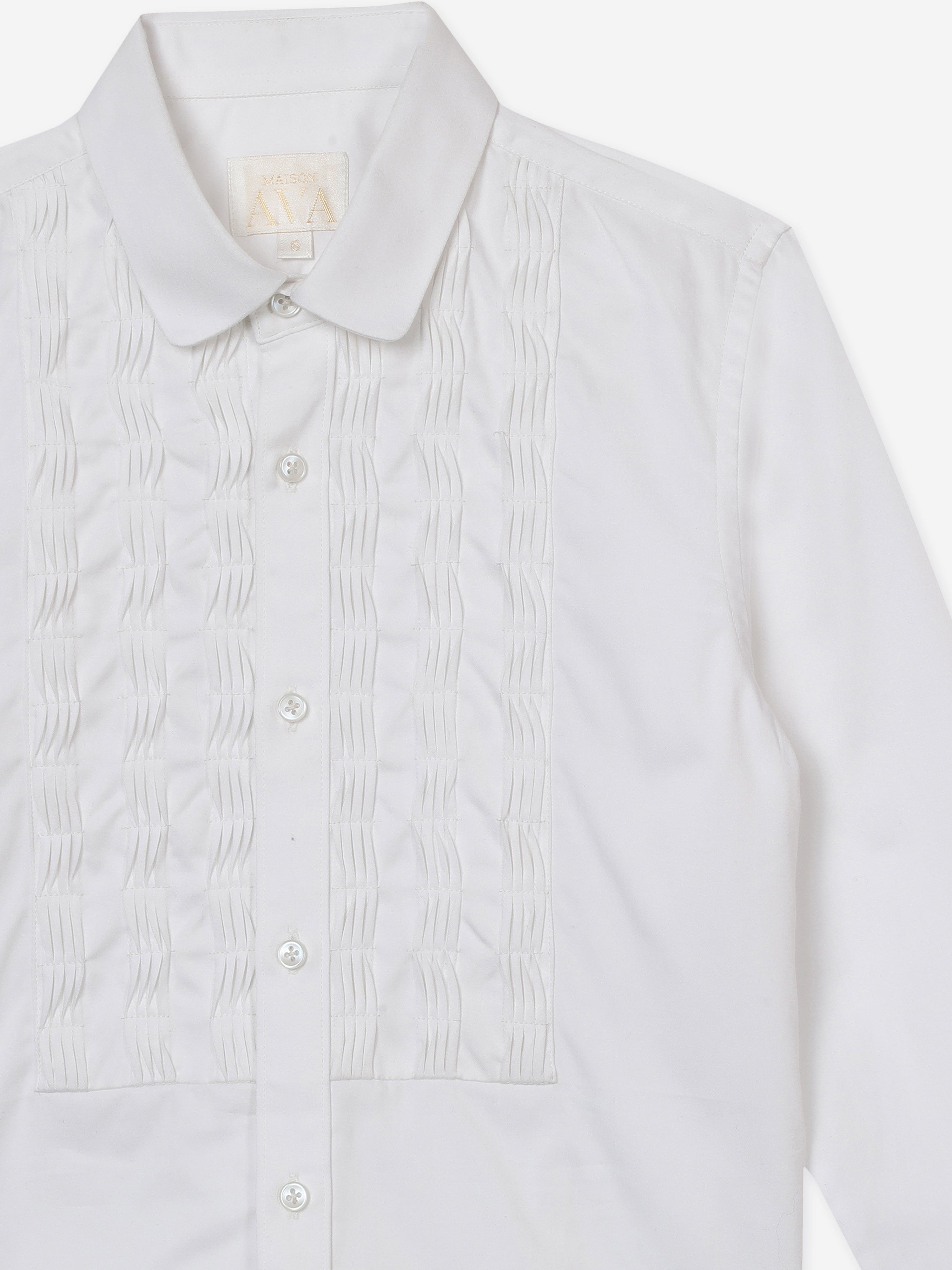 Boys Embroidered Tristan Shirt in White