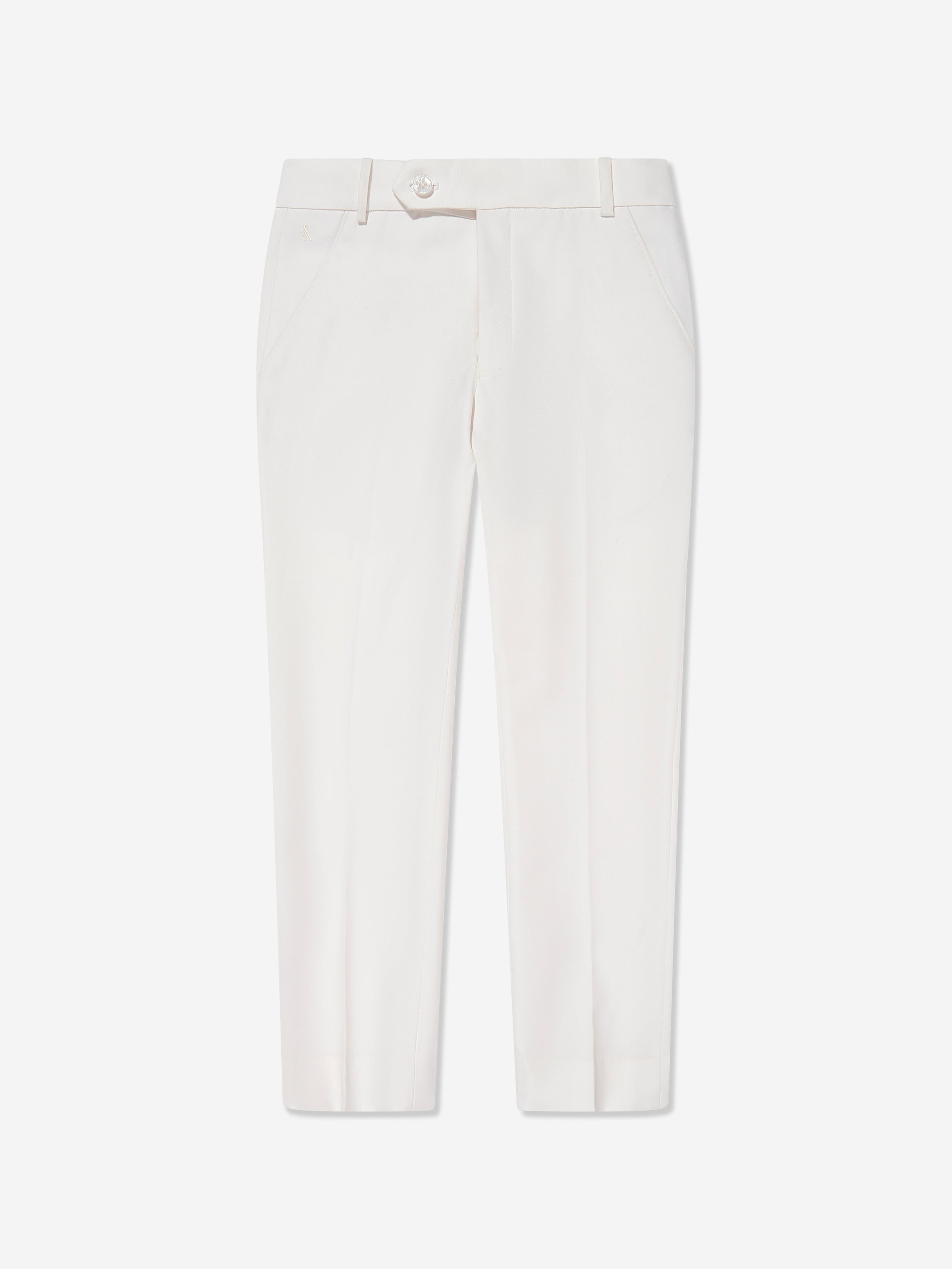 Boys Wool Blend Noel Trousers in Ivory