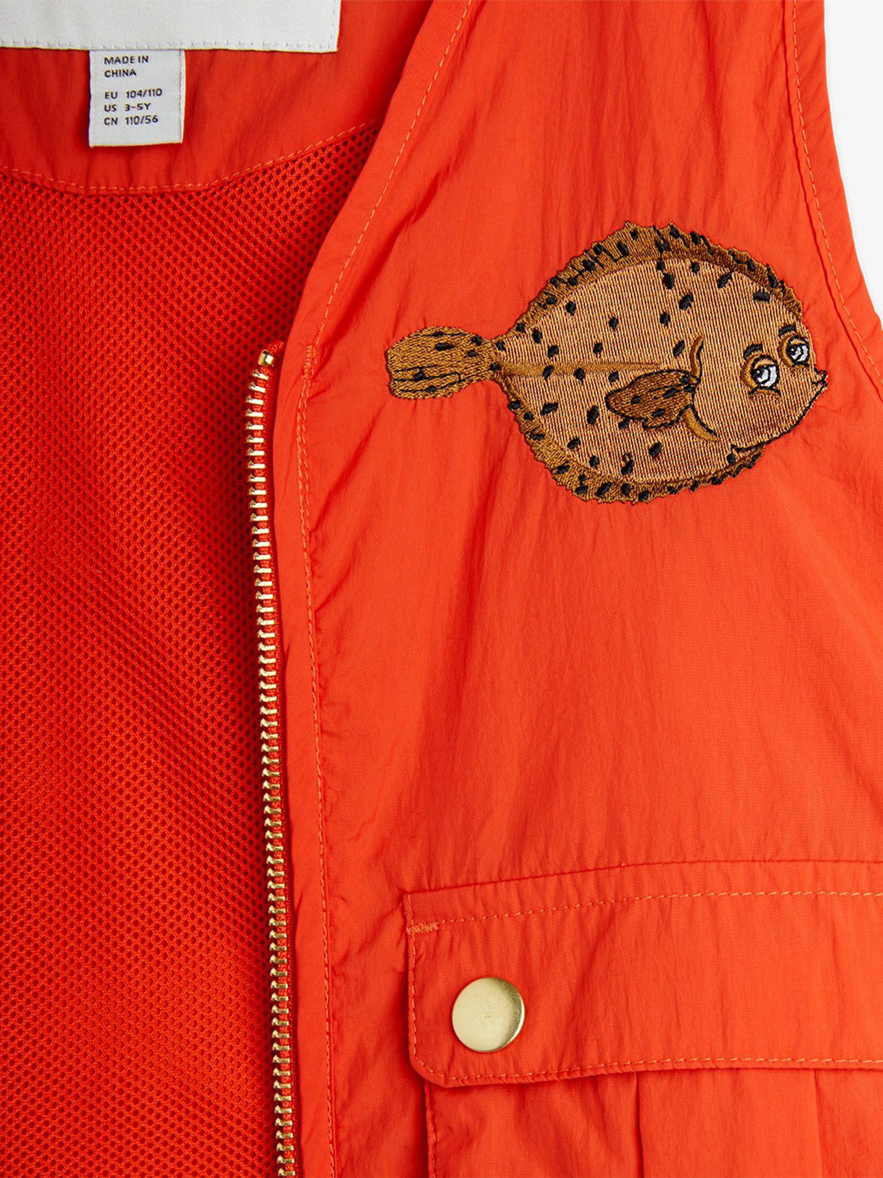 Gilet utilitaire brodé Flundra pour enfant de couleur orange