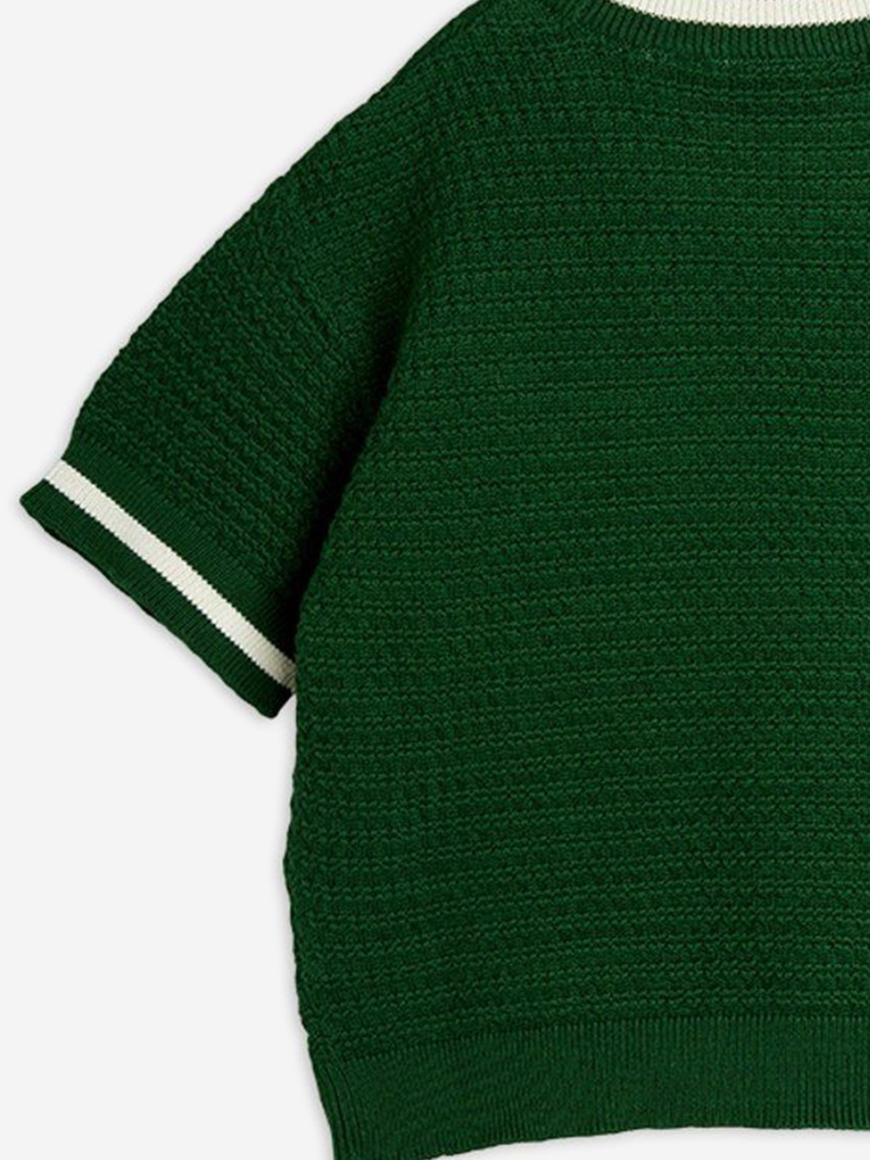 T-shirt en tricot vert avec motif lézard pour enfant