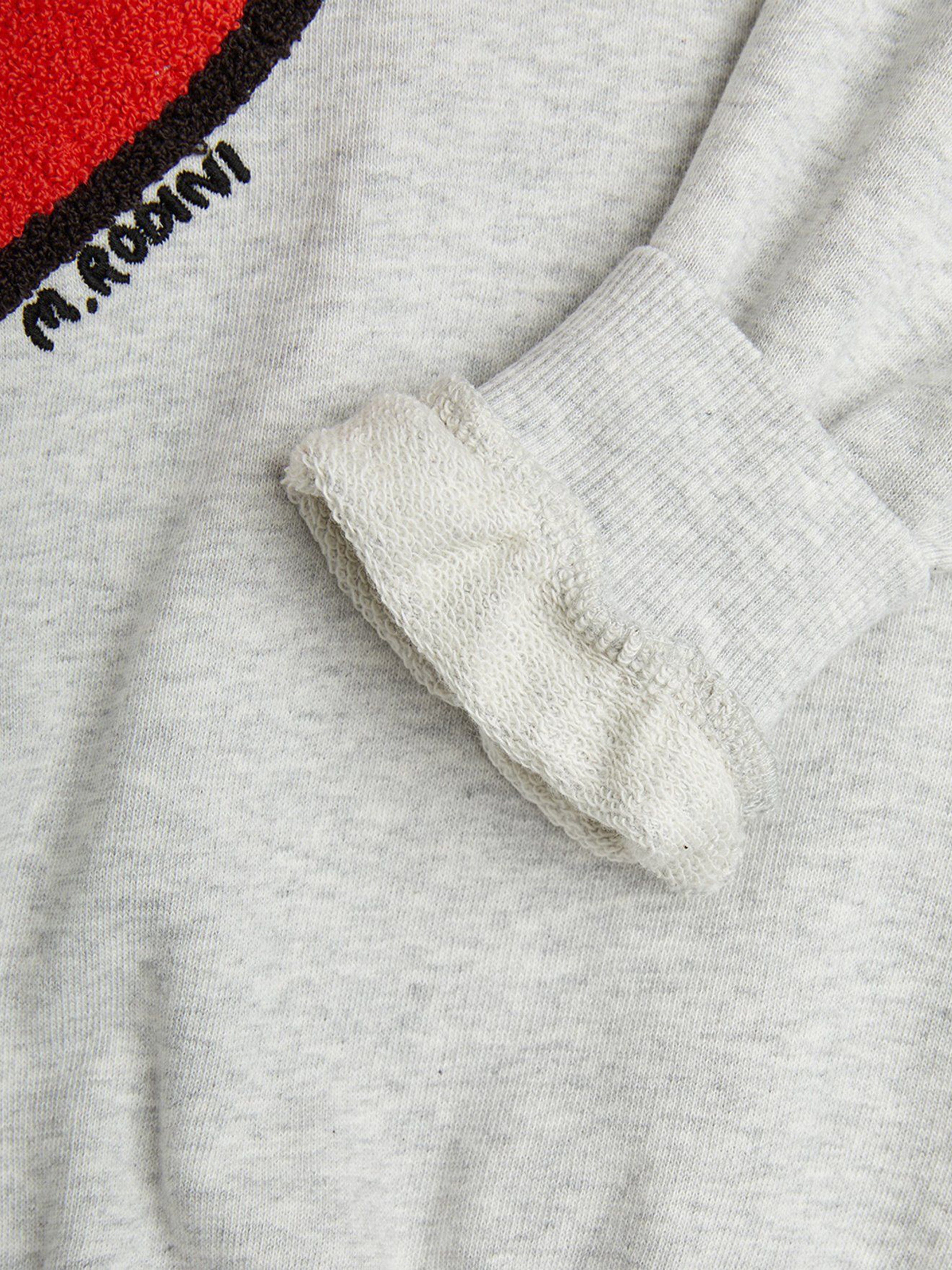 Sweat-shirt en chenille à cœur fléché gris pour fille