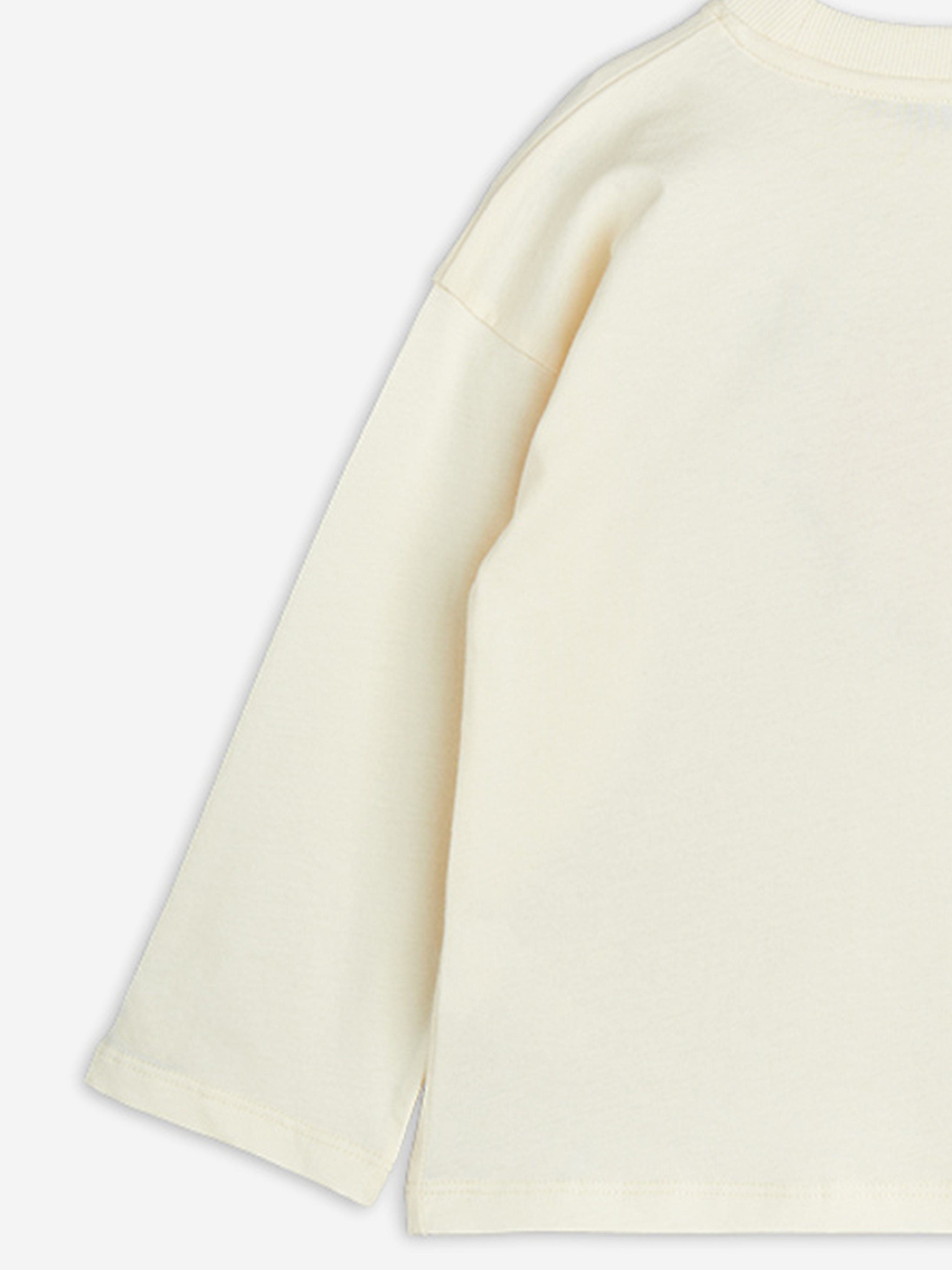 Girls Arrowed Heart Long Sleeve T-Shirt in Ivory