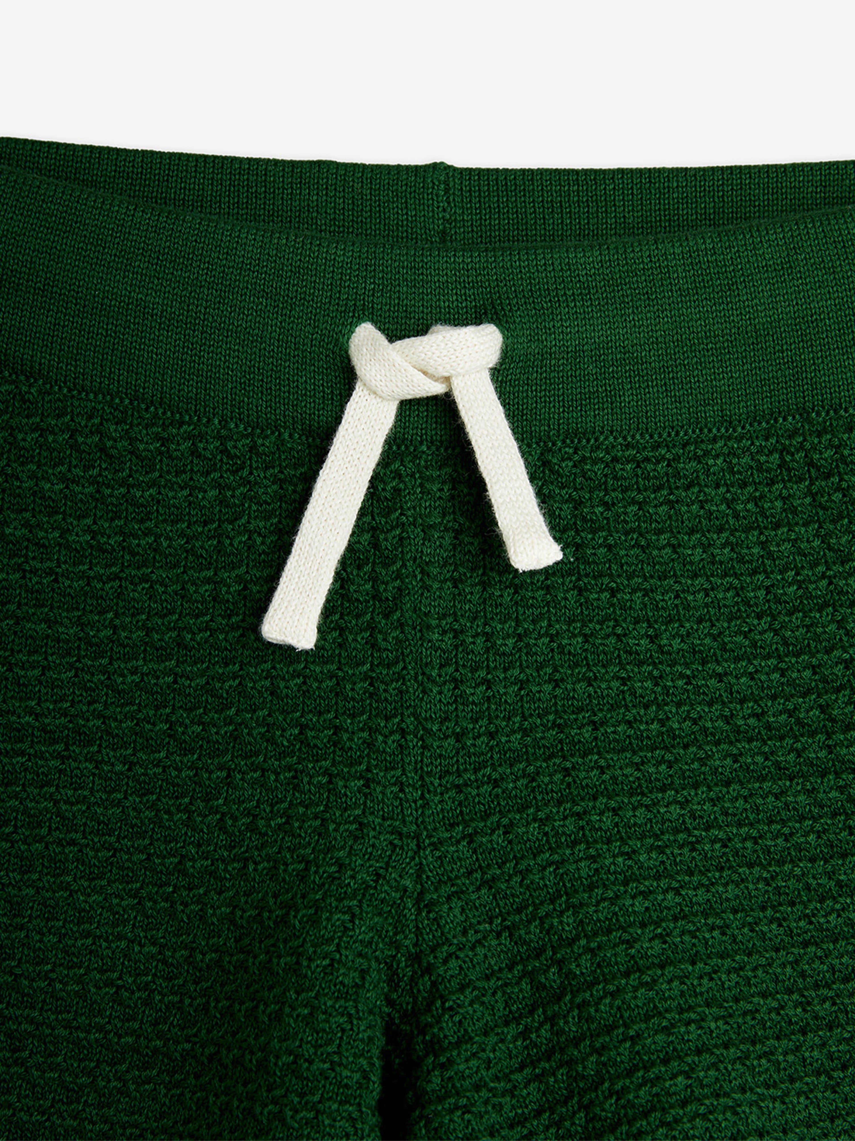 Kids Lizard Patch Crochet Knit Shorts in Green