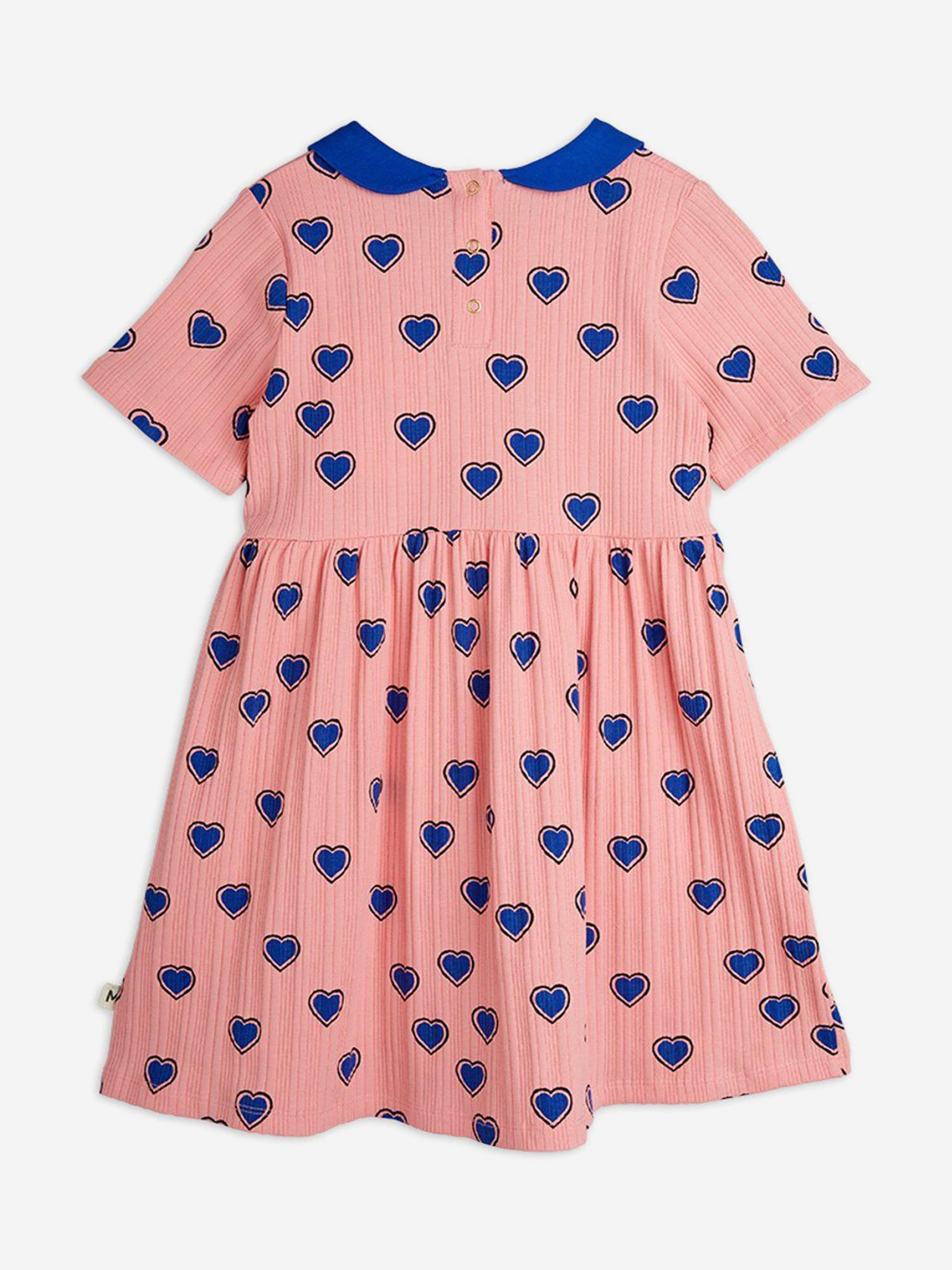 Girls Hearts AOP Dress in Pink