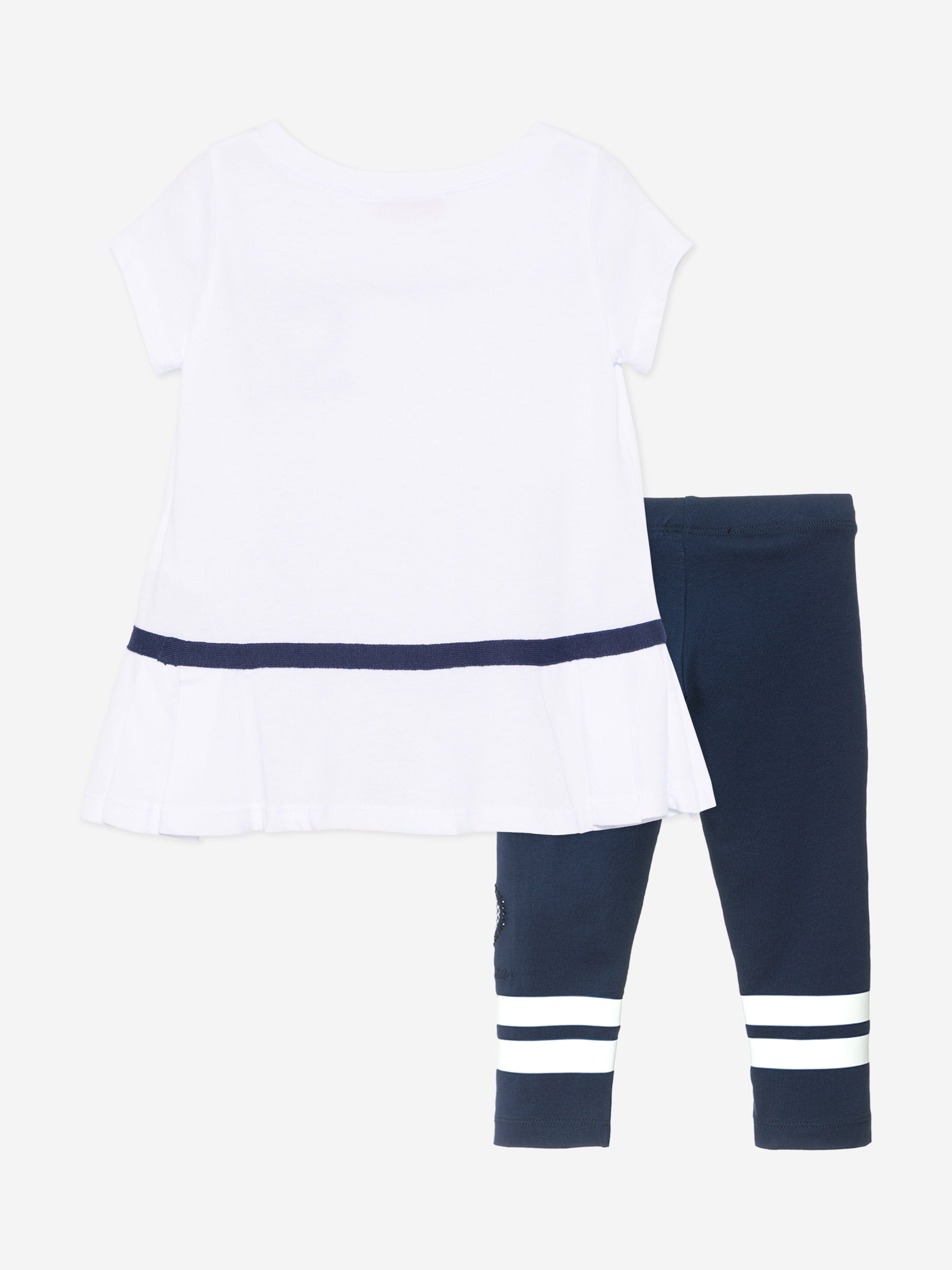 Girls T-Shirt and Leggings Set in White