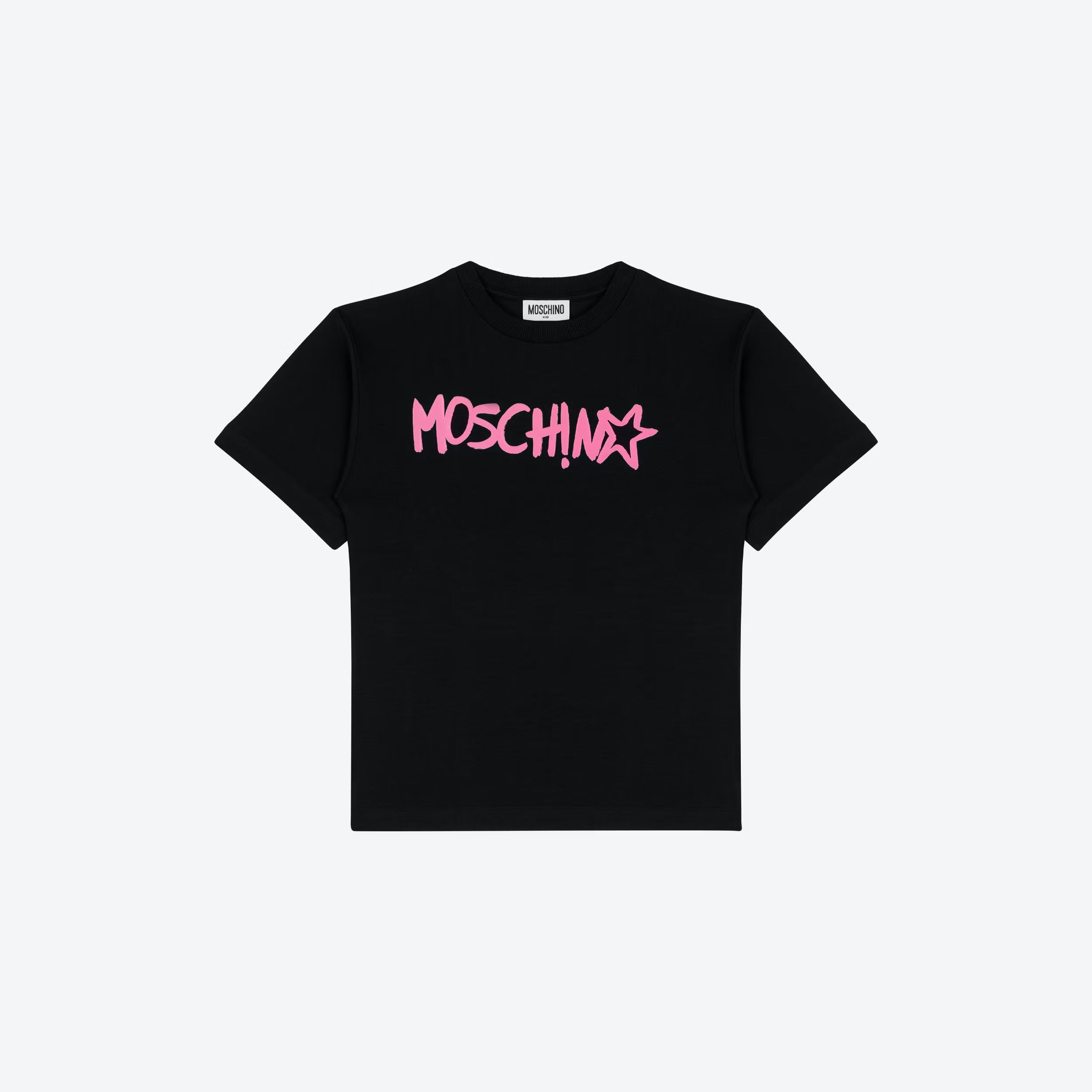 Girls Black Logo Cotton T-Shirt