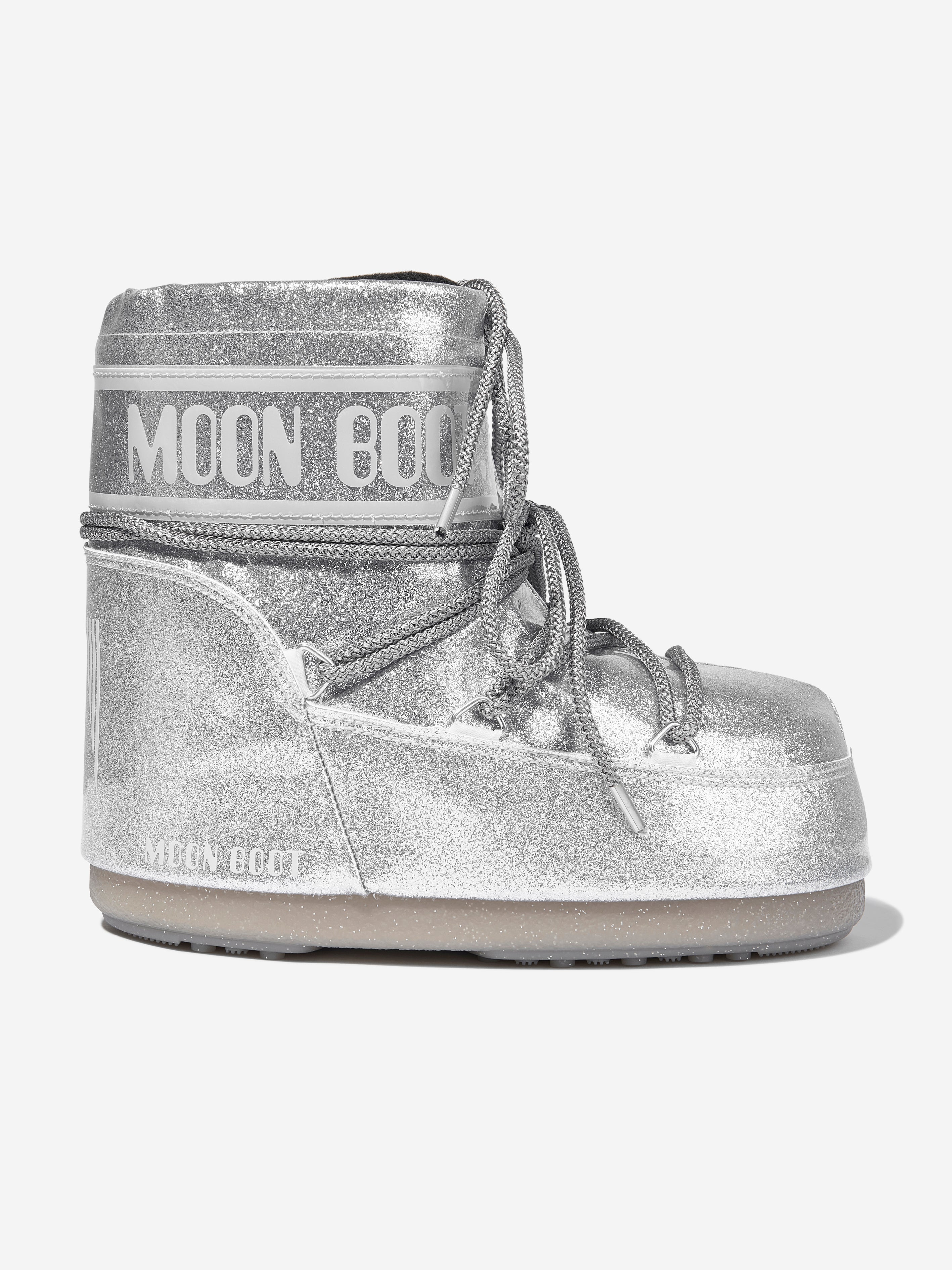 Kids Icon Low Glitter Snow Boots in Silver