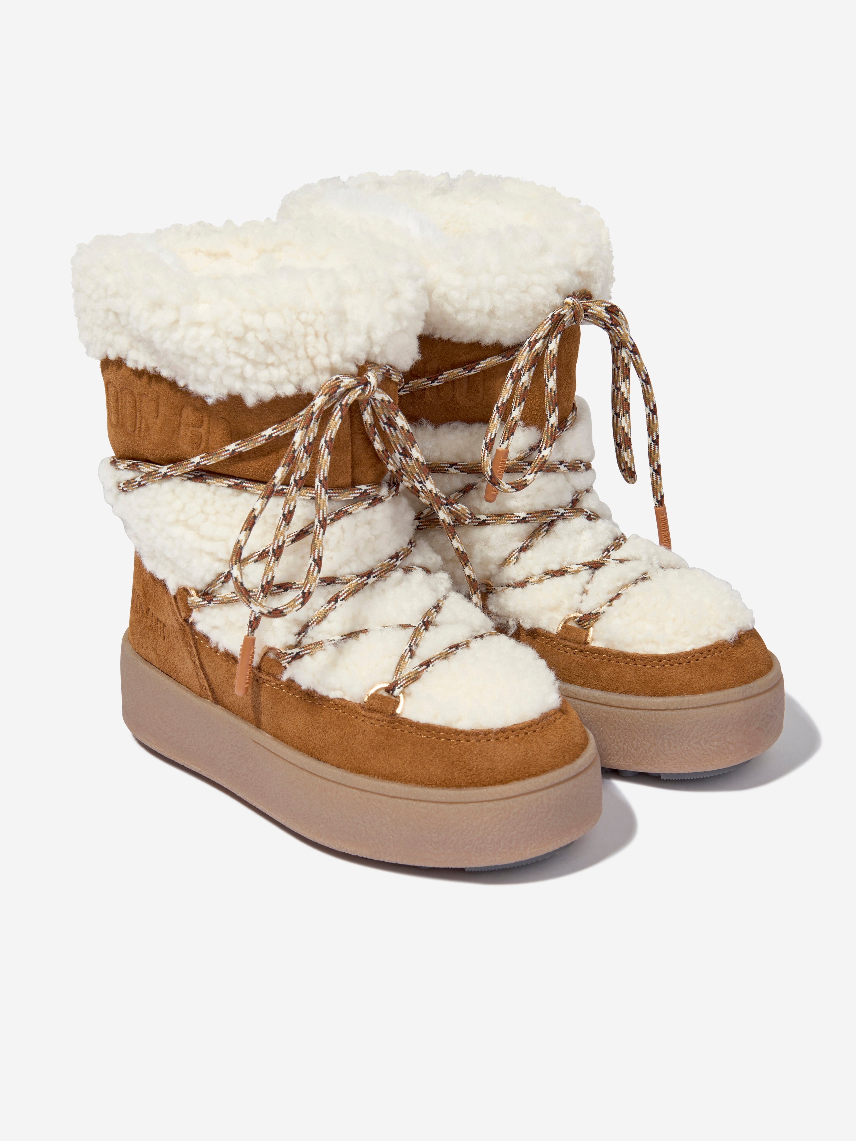 Girls Jtrack Shearling Snow Boots in Brown