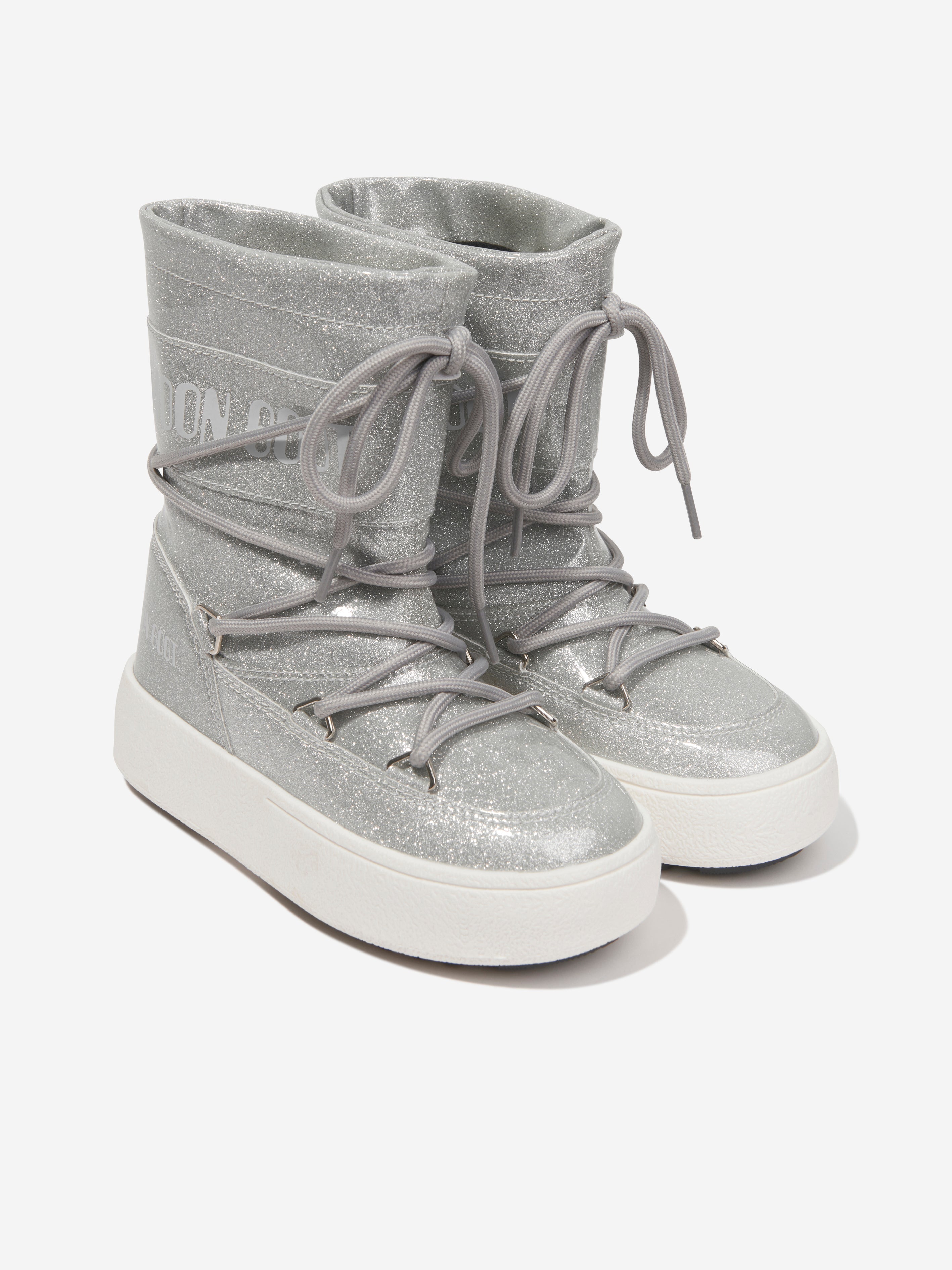 Kids JTrack Tube Glitter Snow Boots in Silver