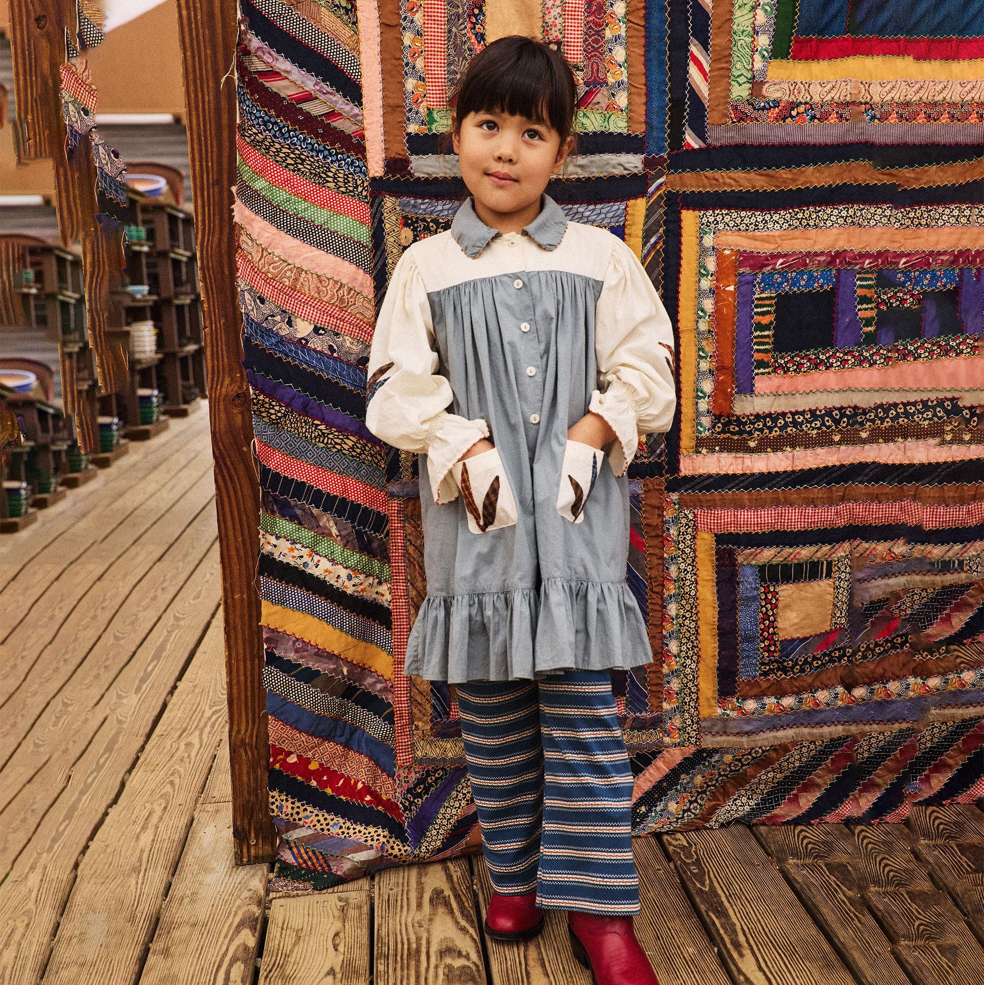 Boys & Girls Blue Stripes Cotton Trousers