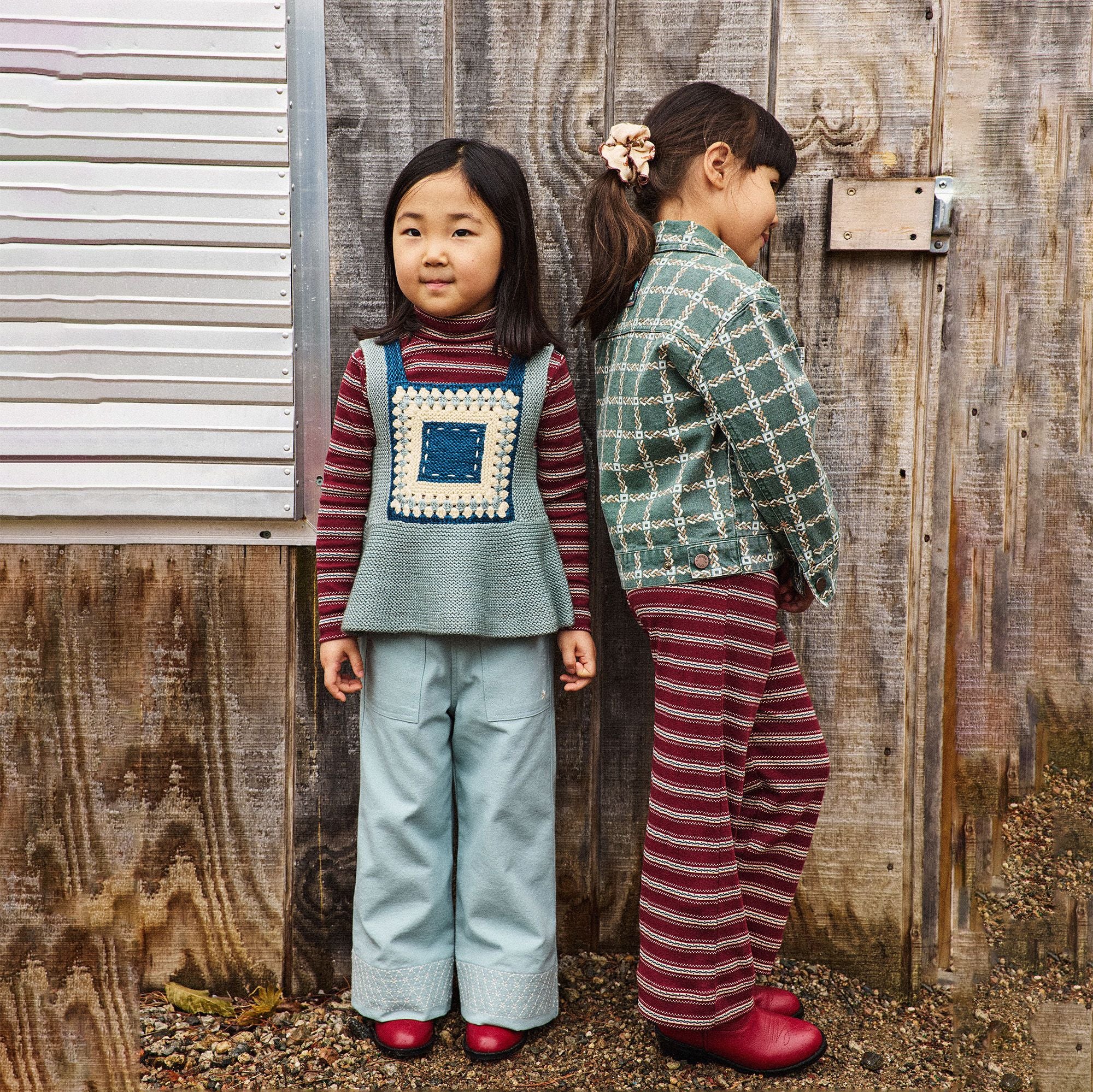 Boys & Girls Red Stripes Cotton Trousers