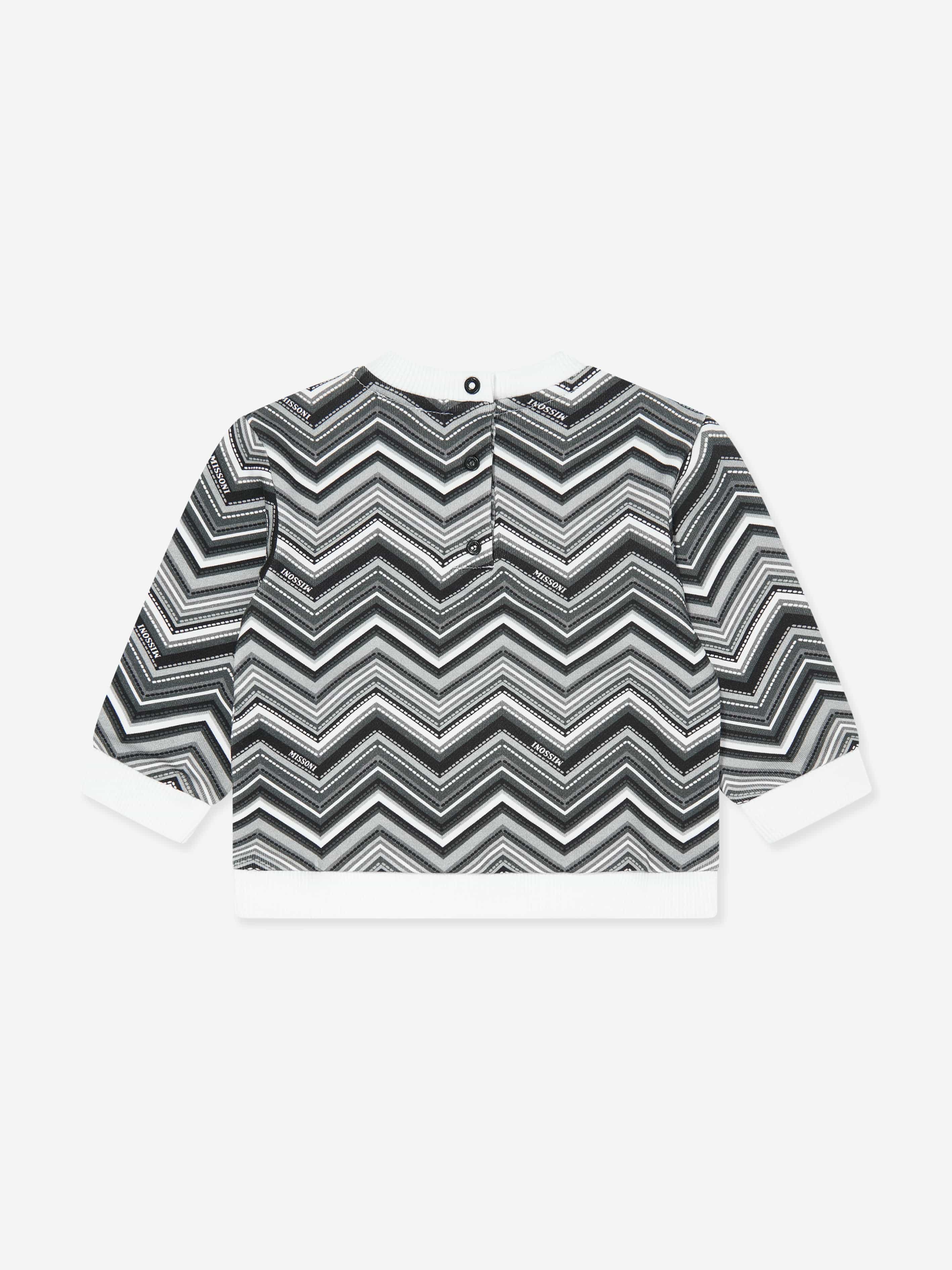 Baby Boys Zigzag Sweatshirt in Black