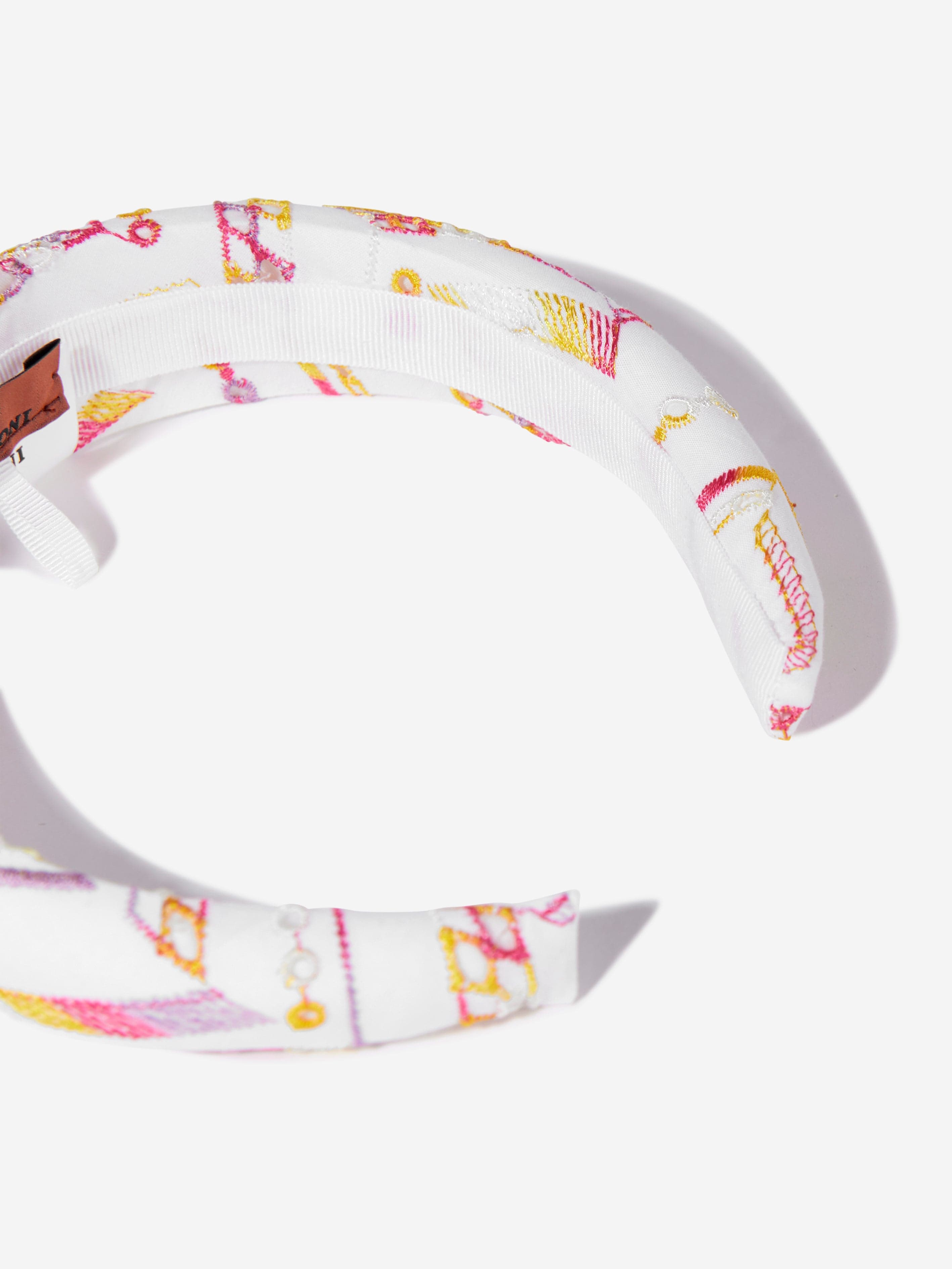 Girls Cotton Headband in White