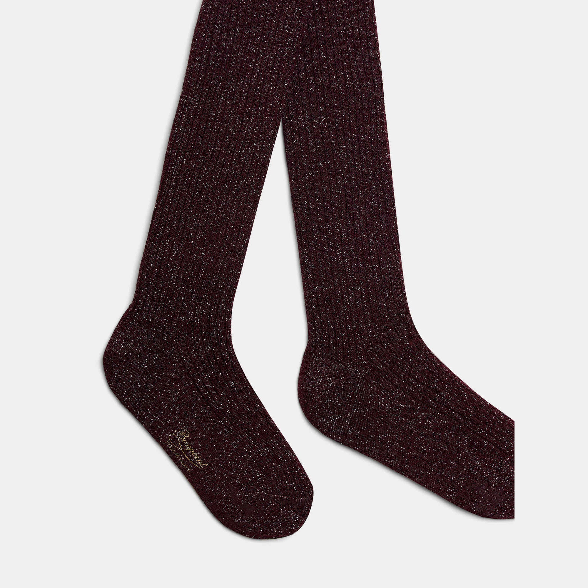 Girls Wine Red Cotton Tights