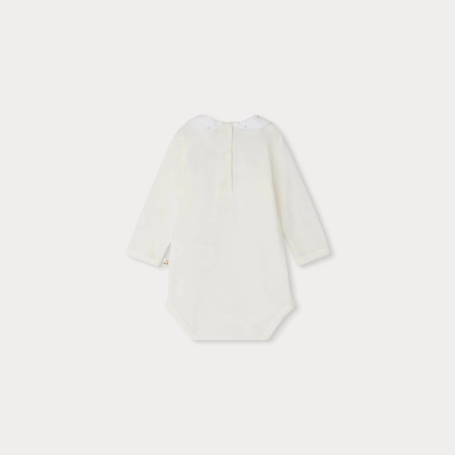 Baby Girls White Cotton Babysuit