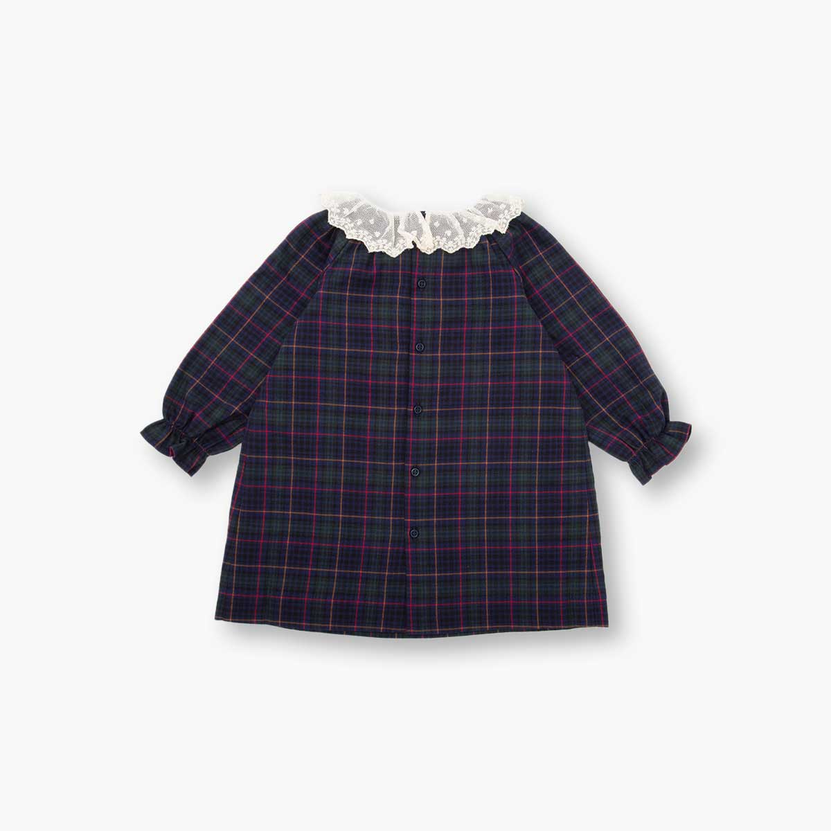 Baby Girls Blue Check Cotton Dress