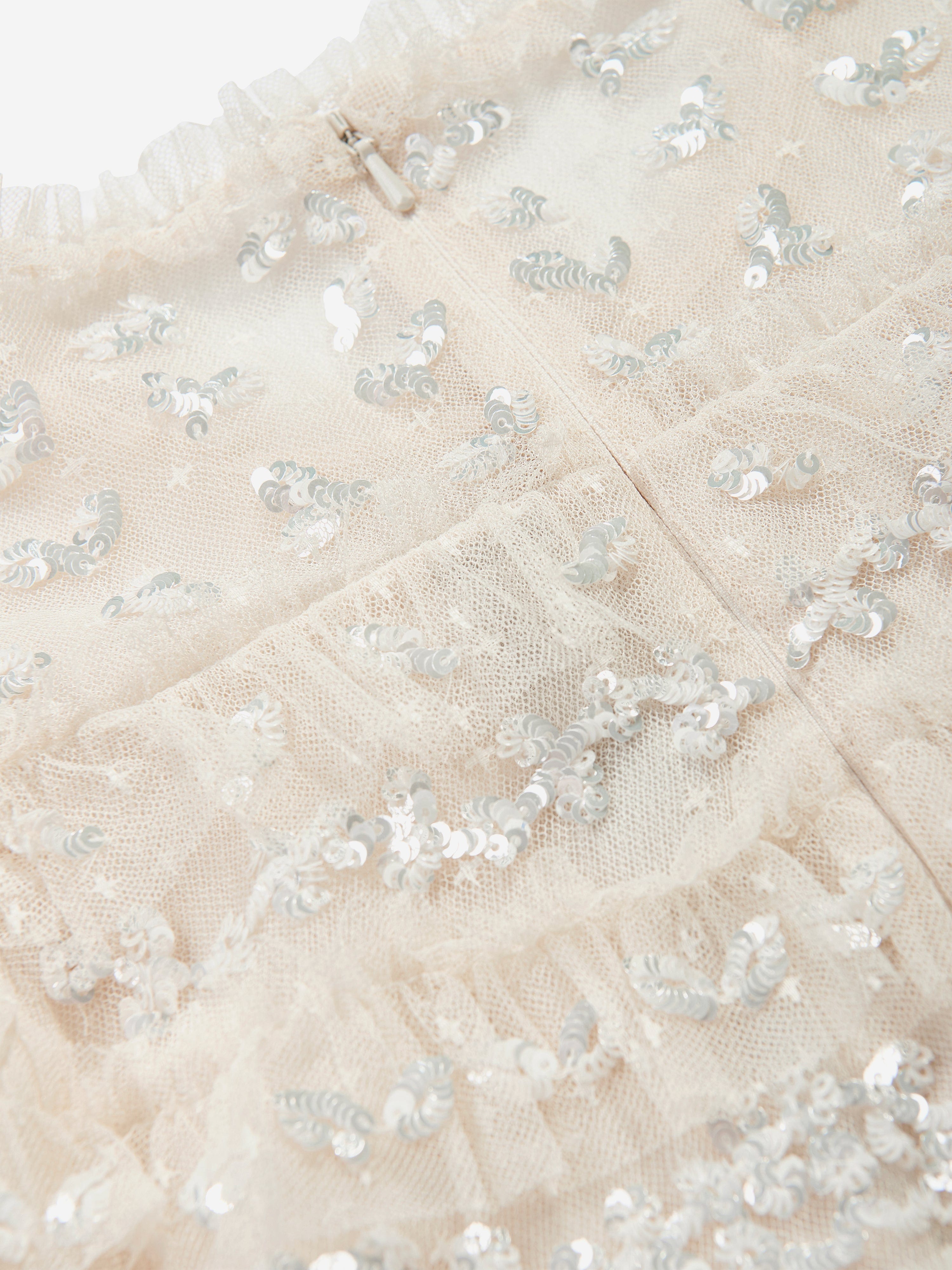 Needle & Thread Girls Emily Lace Dress in Ivory