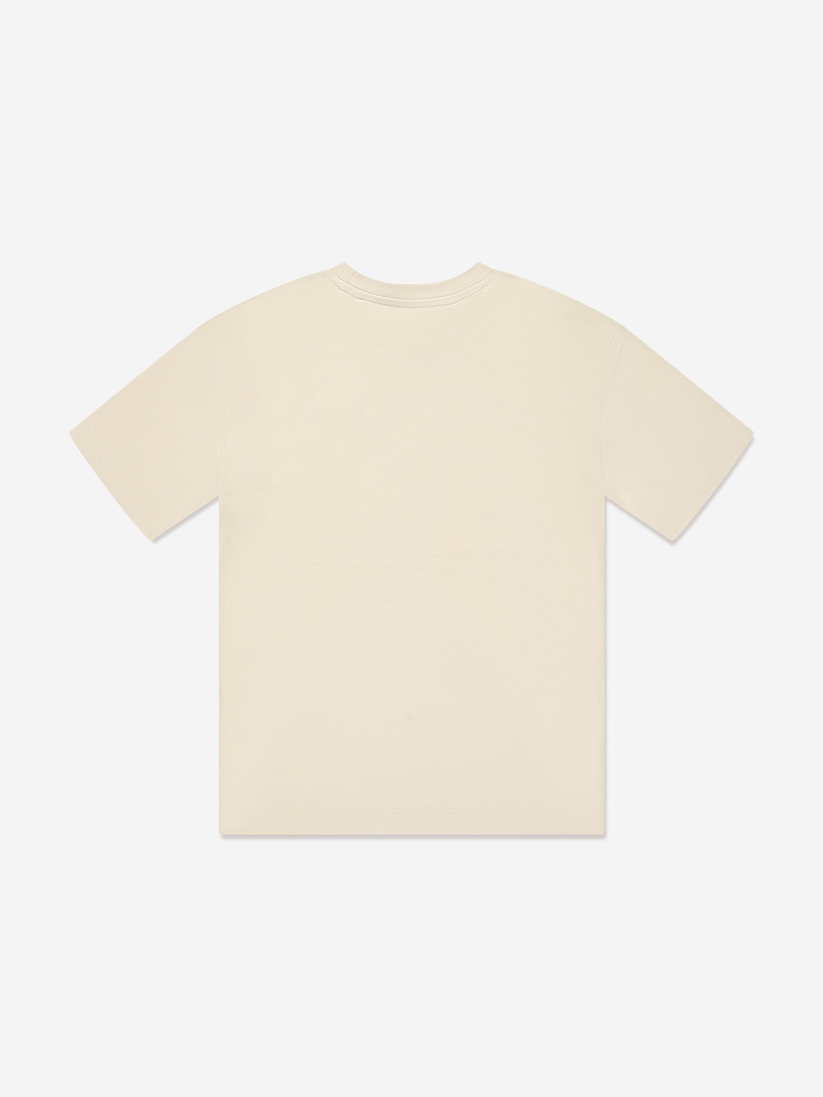 Boys Jersey Small Logo T-Shirt in Beige
