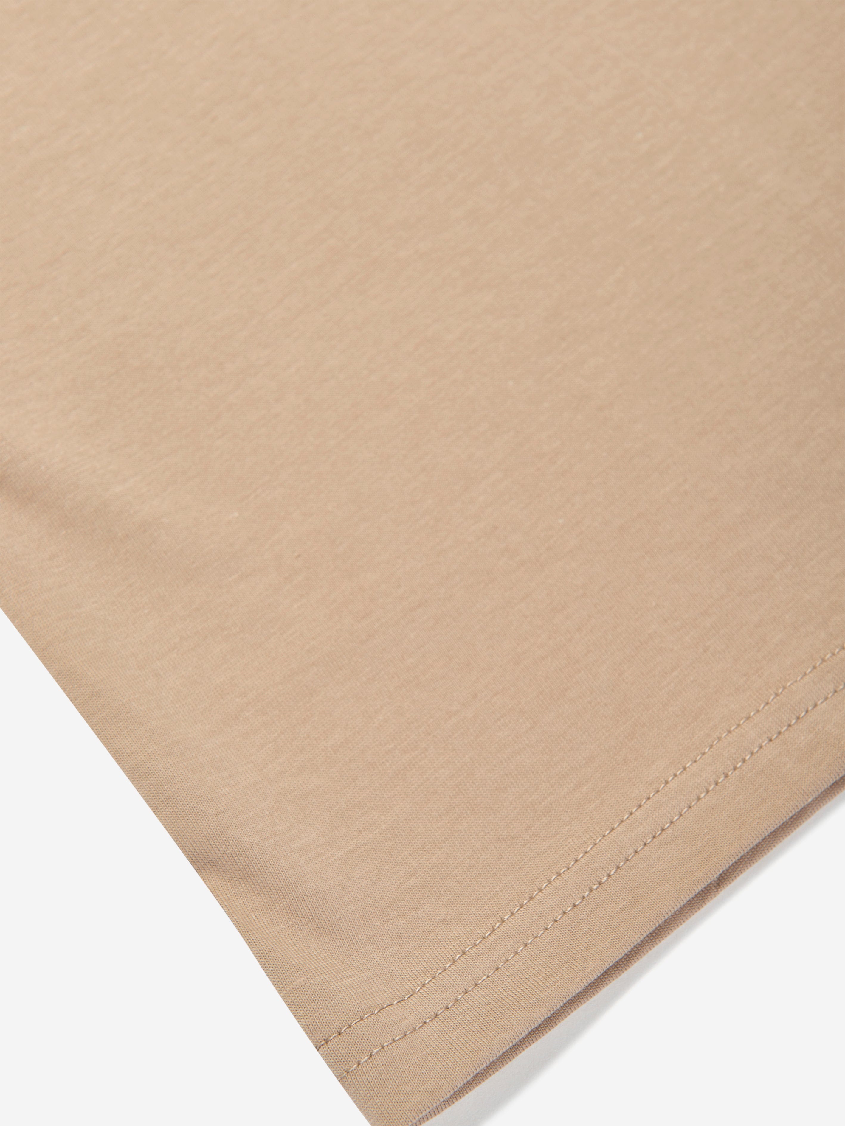 Boys Jersey Small Logo T-Shirt in Beige