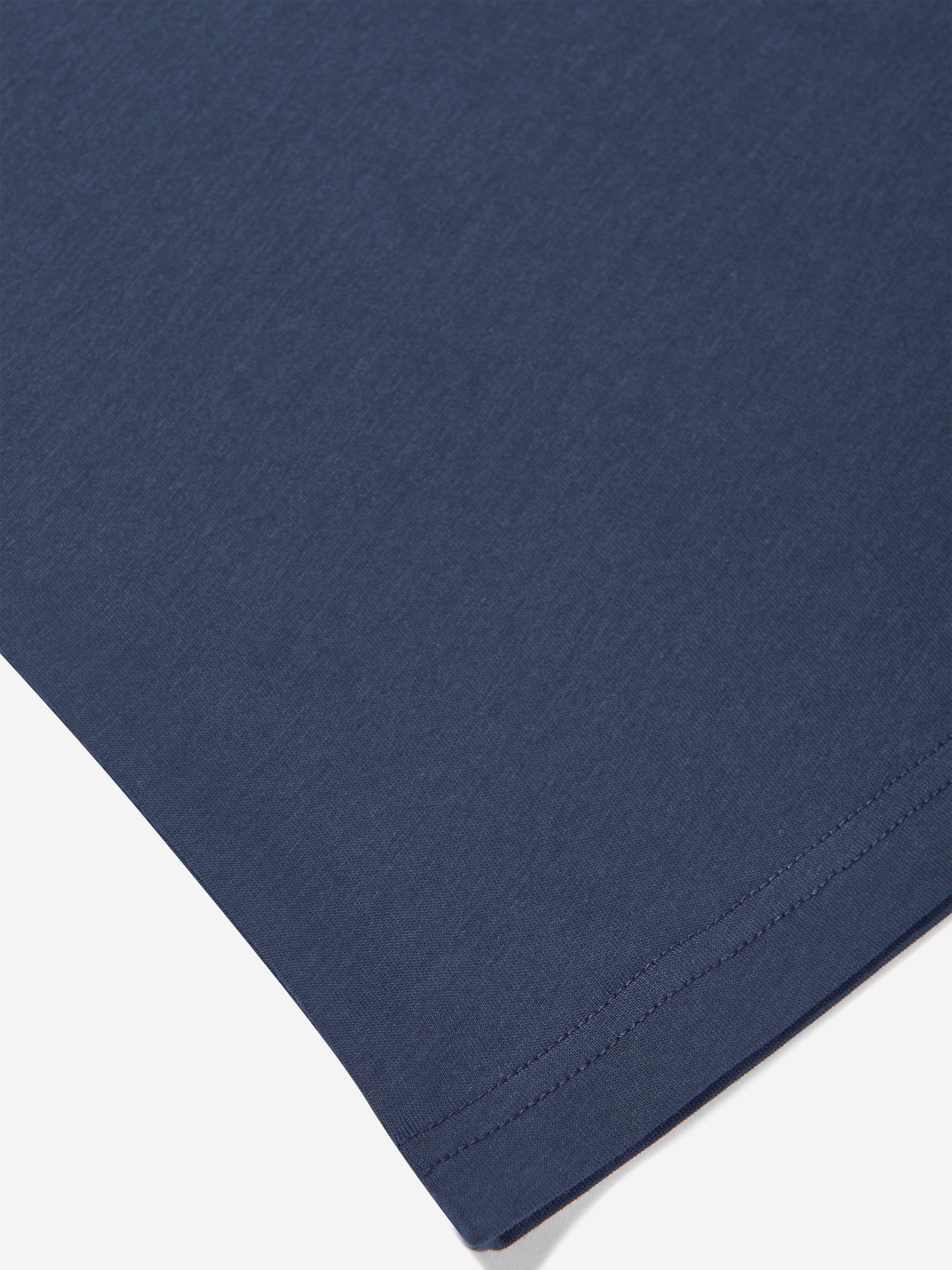 Boys Jersey Stacked Logo T-Shirt in Navy