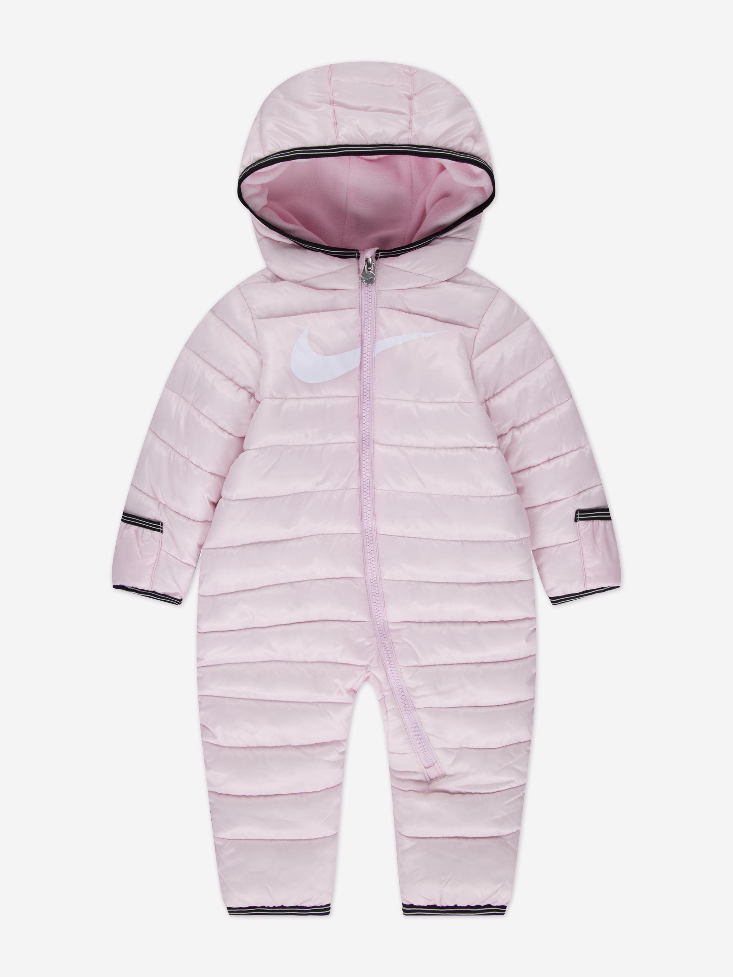 Nike Baby Girls Swoosh Snowsuit in Pink