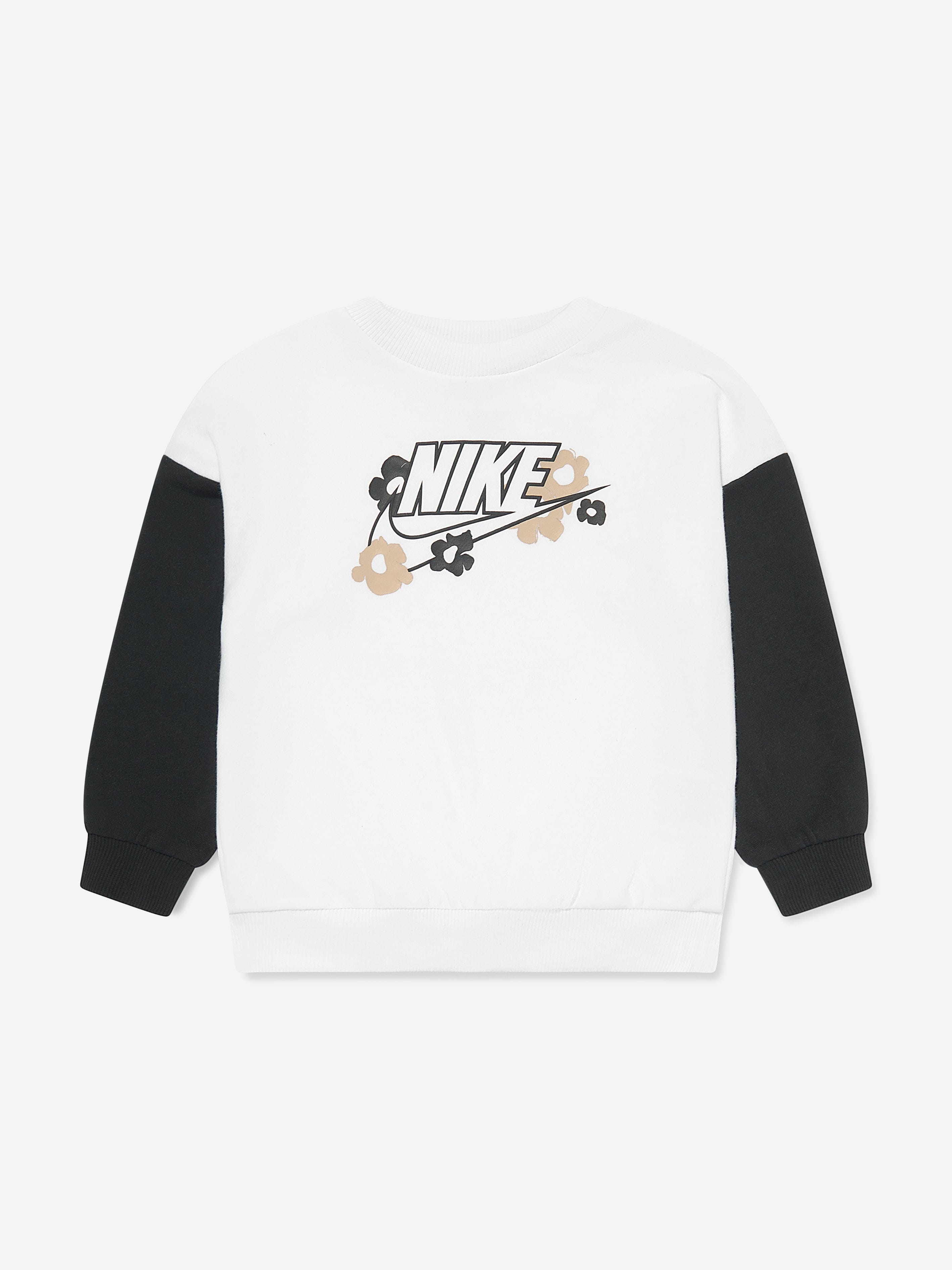 Nike Girls Floral Leggings Set in Beige