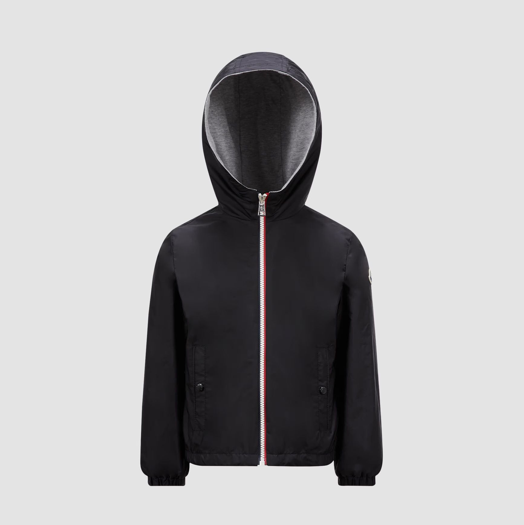 Boys Black Hooded Zip-Up Jacket