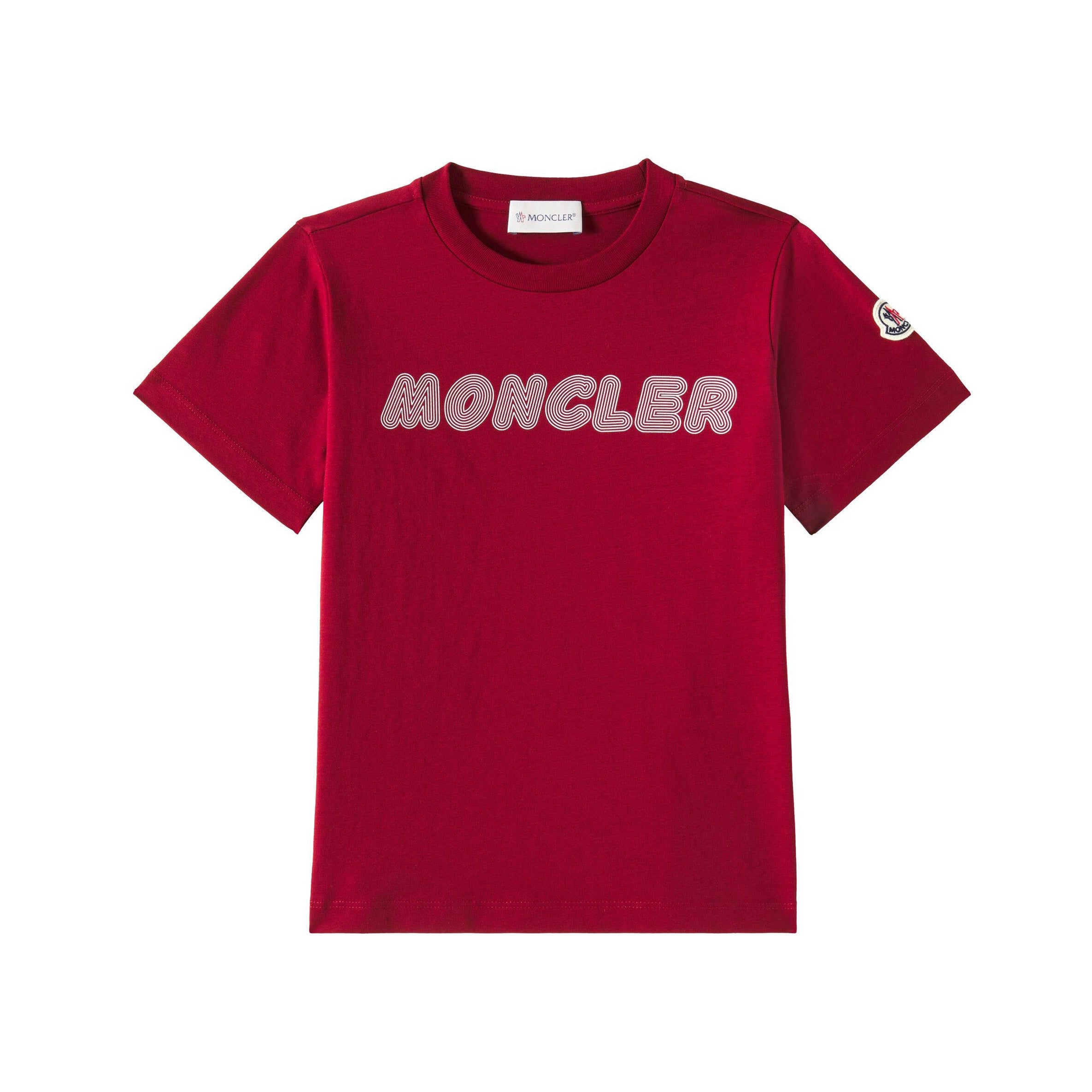 Boys Dark Red Logo Cotton T-Shirt