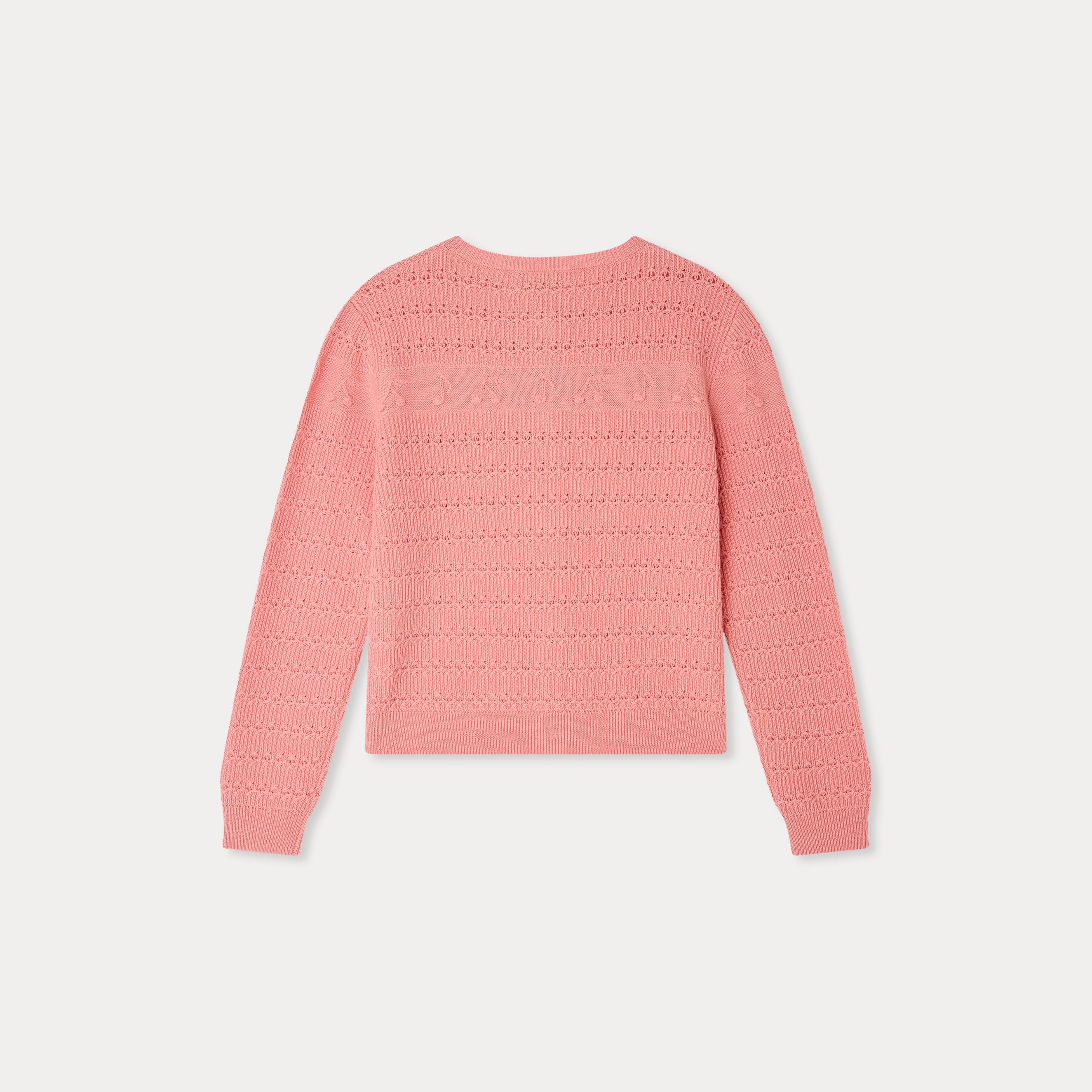 Girls Pink Wool Knit Cardigan