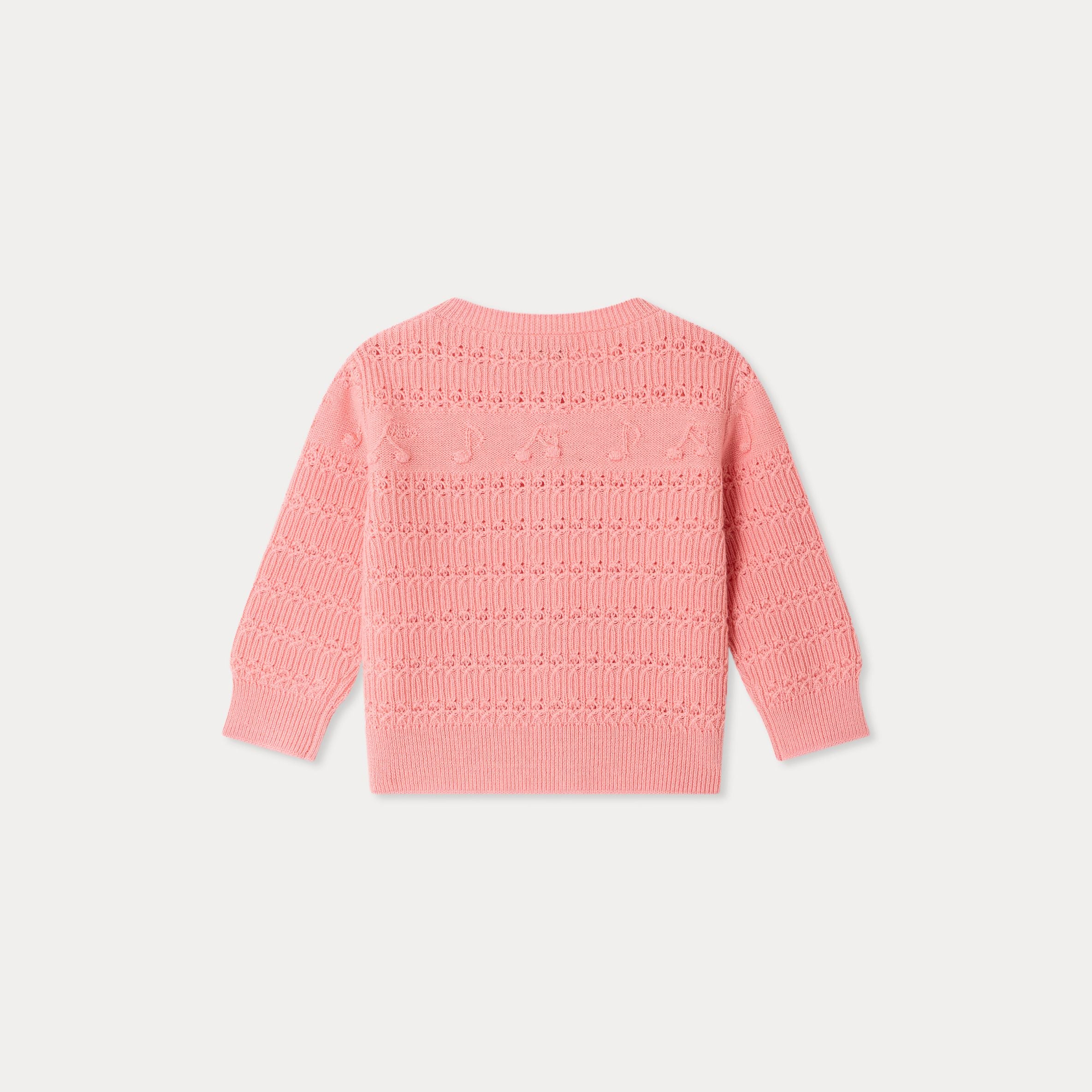 Baby Girls Pink Wool Knit Cardigan