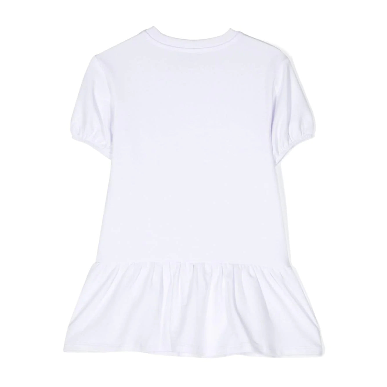 Girls White Teddy Bear Cotton Dress