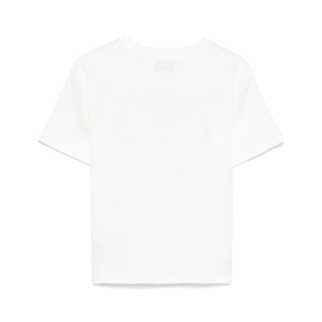 Boys & Girls White Printed Logo Cotton T-shirt