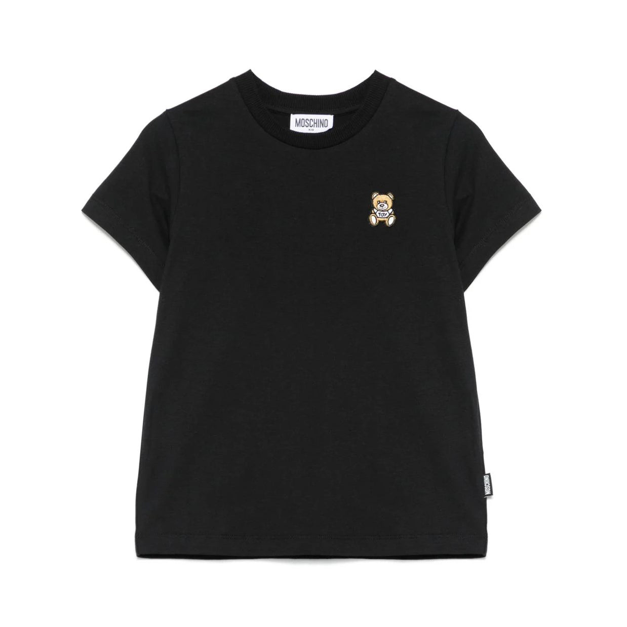 Boys & Girls Black Logo Cotton T-Shirt