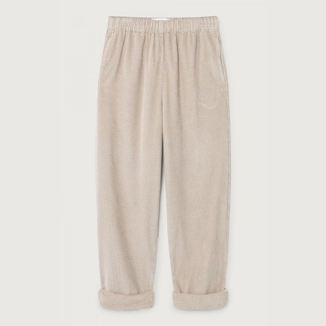 Women Beige Corduroy Trousers