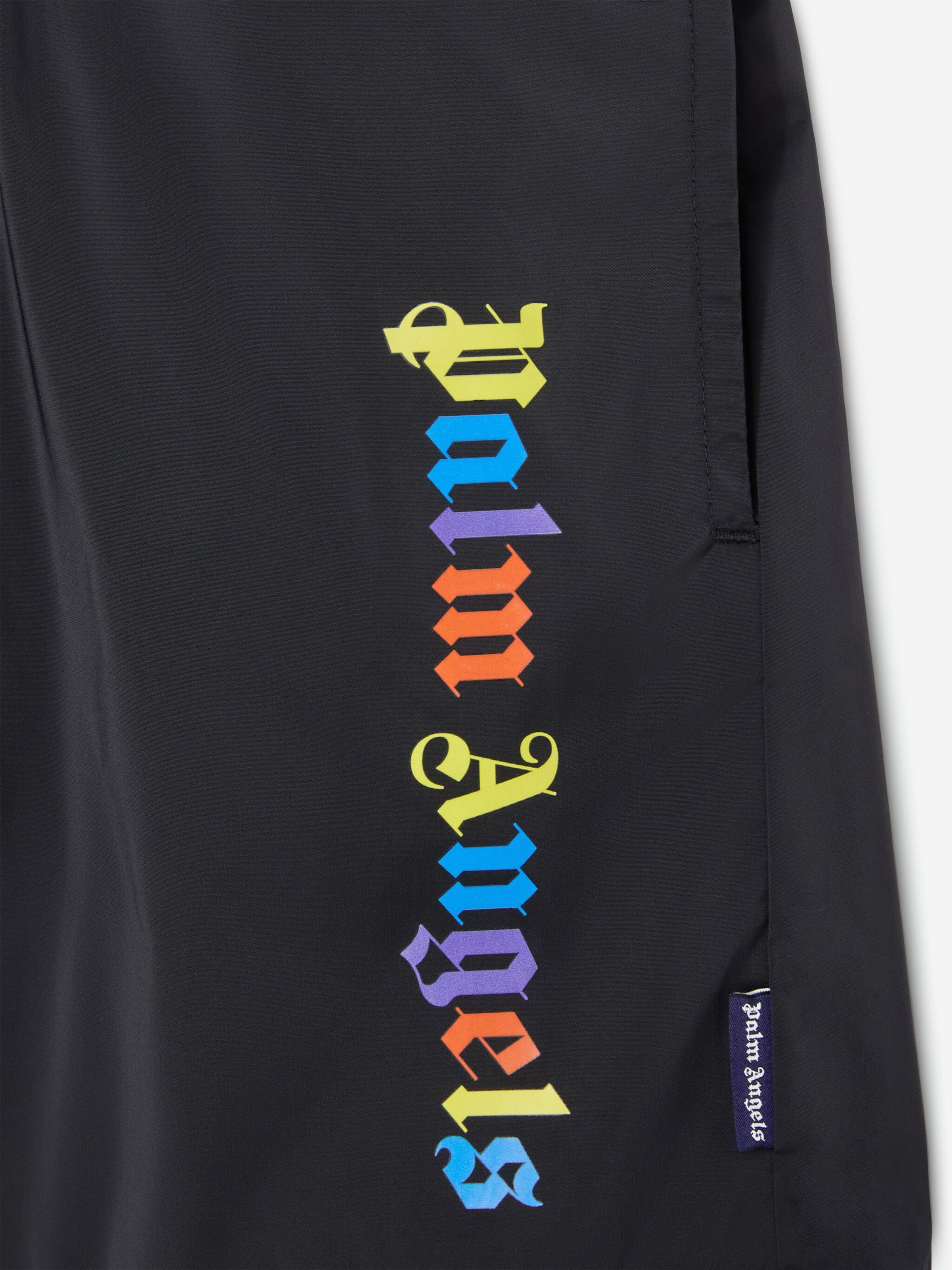 Palm Angels Boys Overlogo Swim Shorts in Black