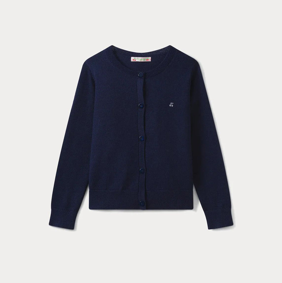 Girls Navy Wool Cardigan