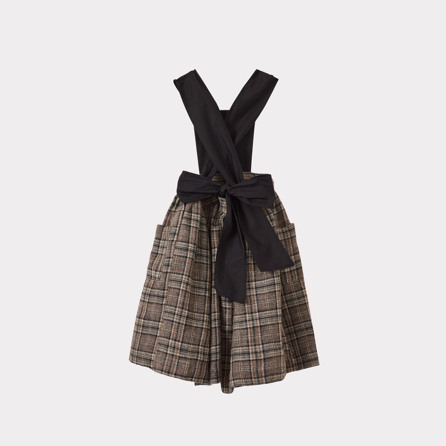 Girls Brown Check Strap Dress