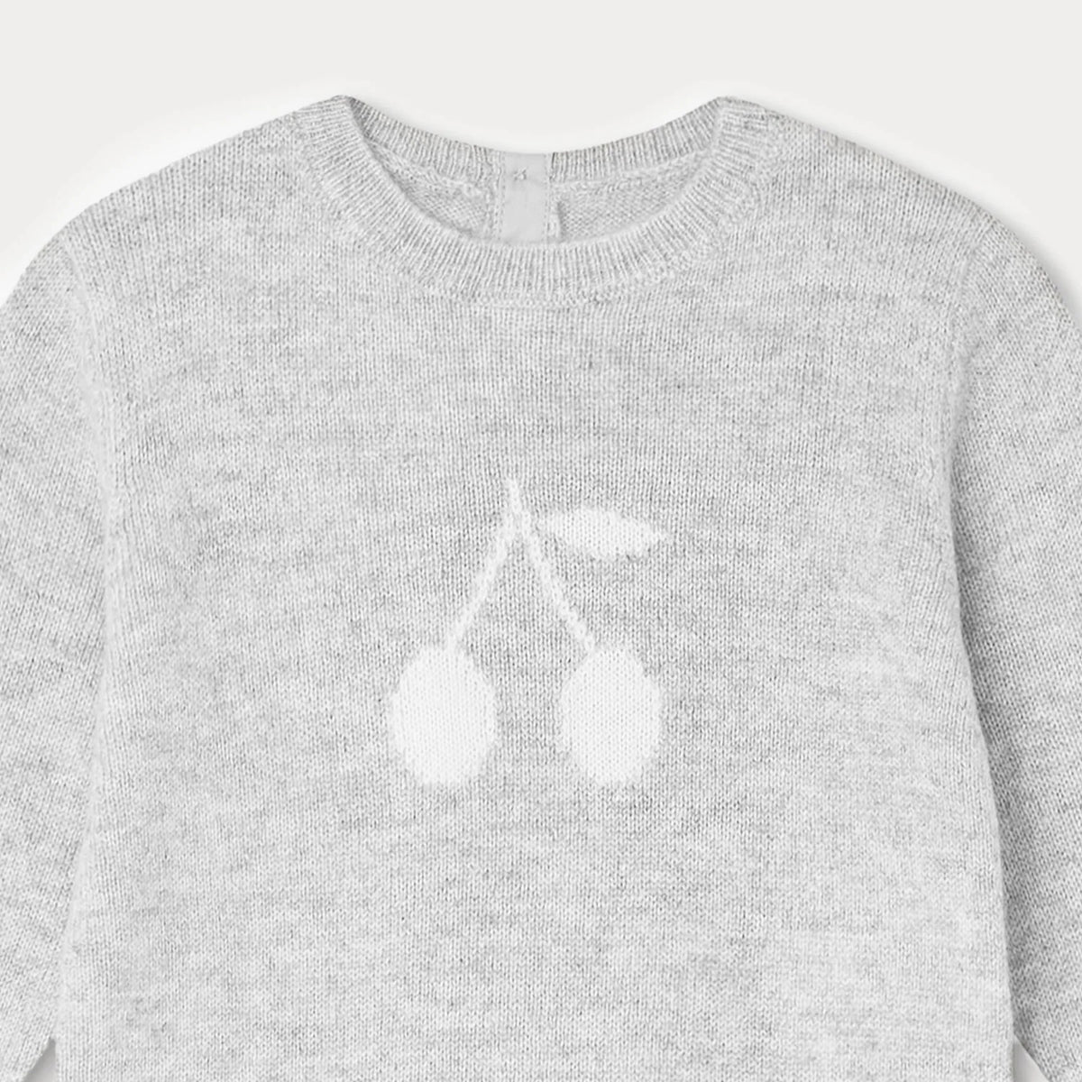 Grenouillère en cachemire gris clair pour bébés garçons et filles