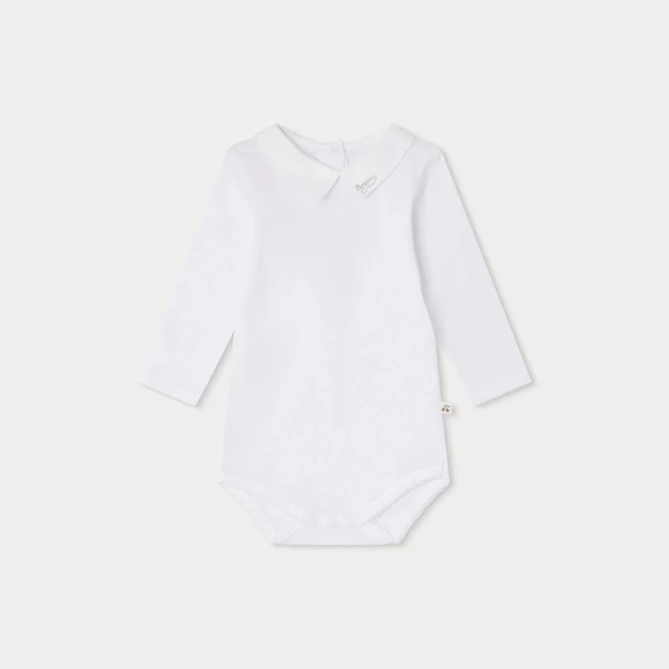 Baby Boys & Girls White Cotton Babysuit