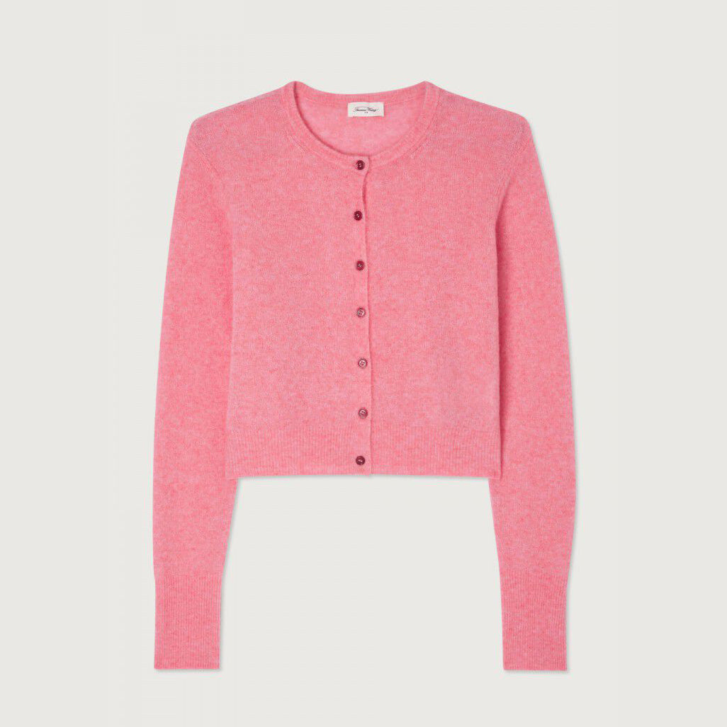 Girls Pink Wool Cardigan