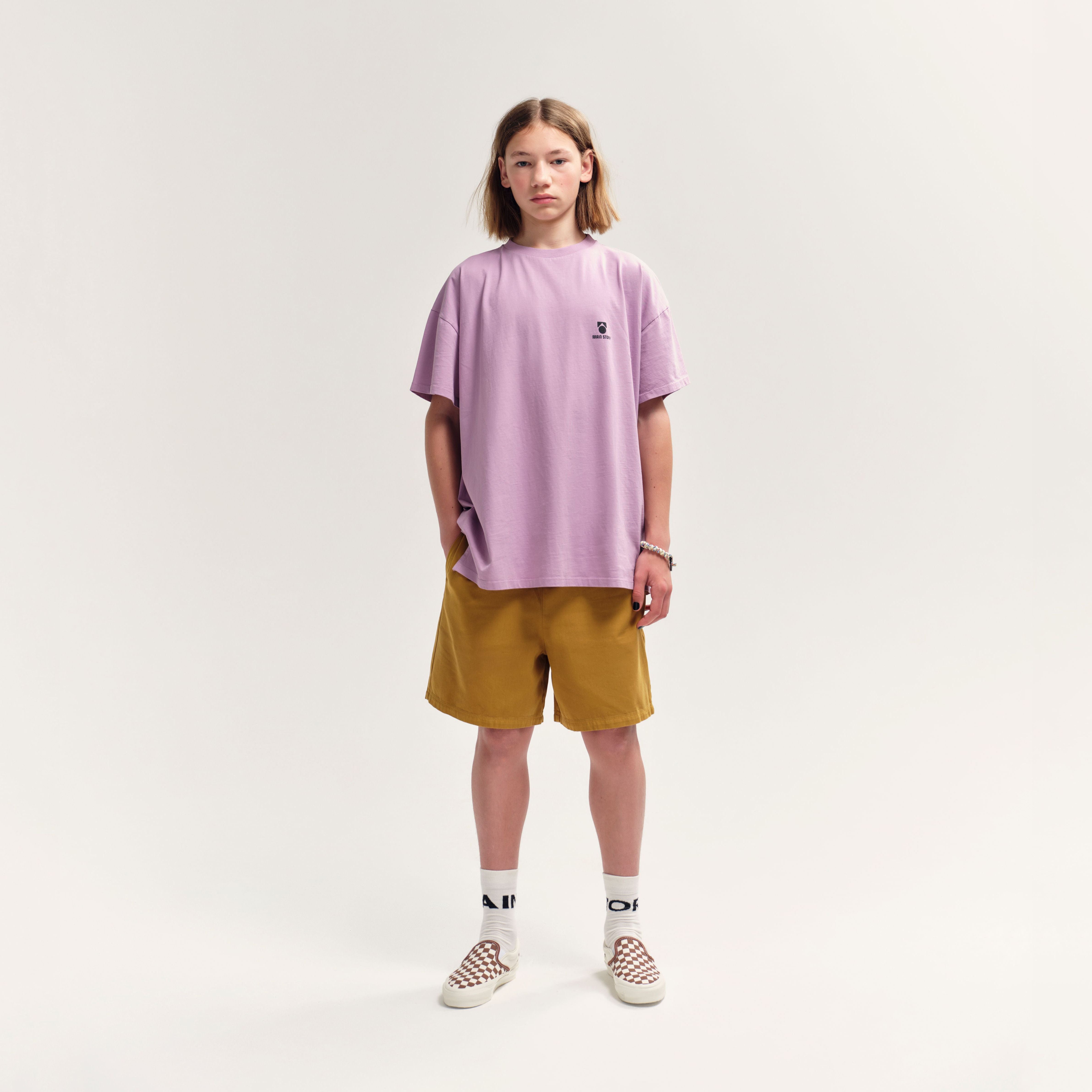 Boys & Girls Purple Logo Cotton T-Shirt