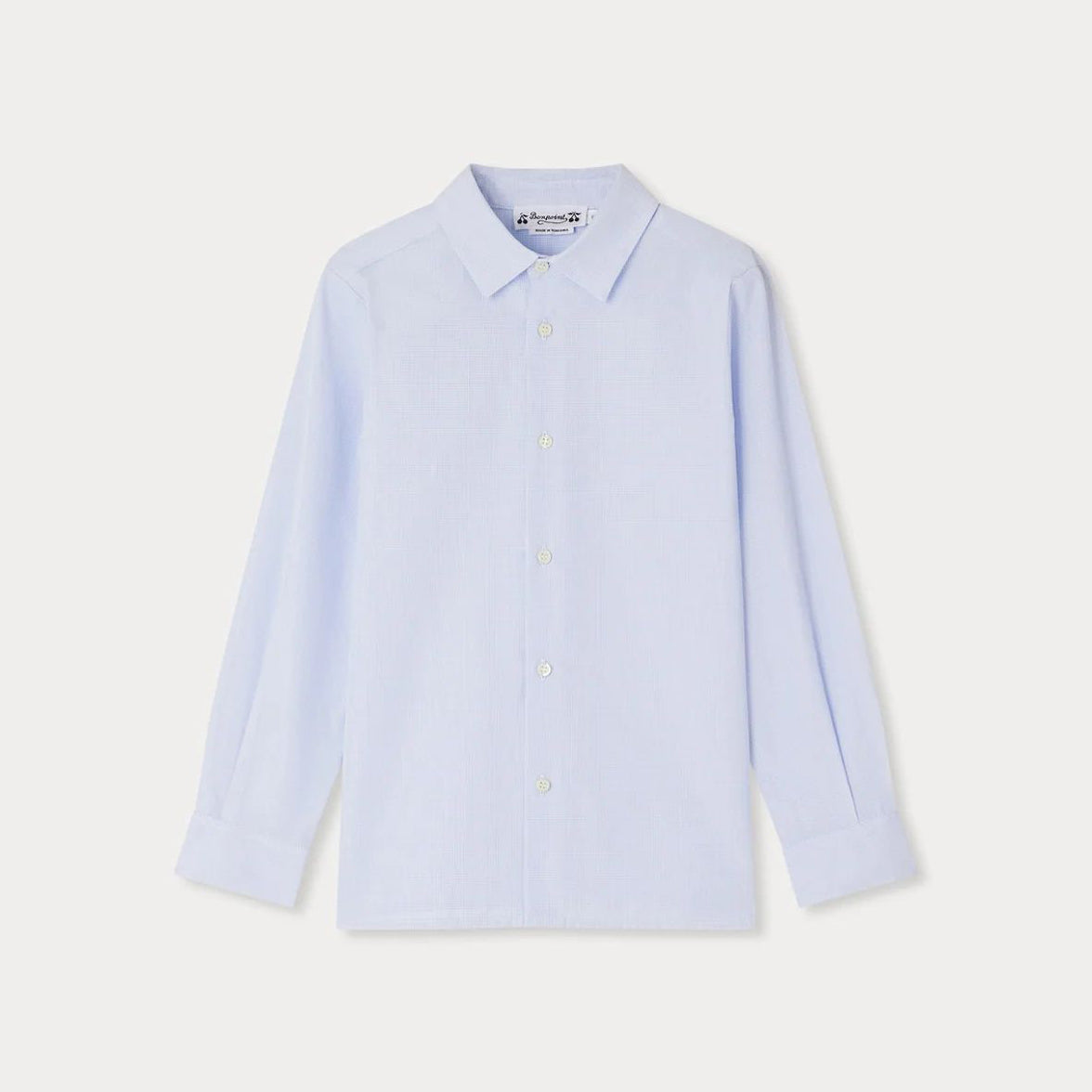 Boys Light Blue Check Cotton Shirt