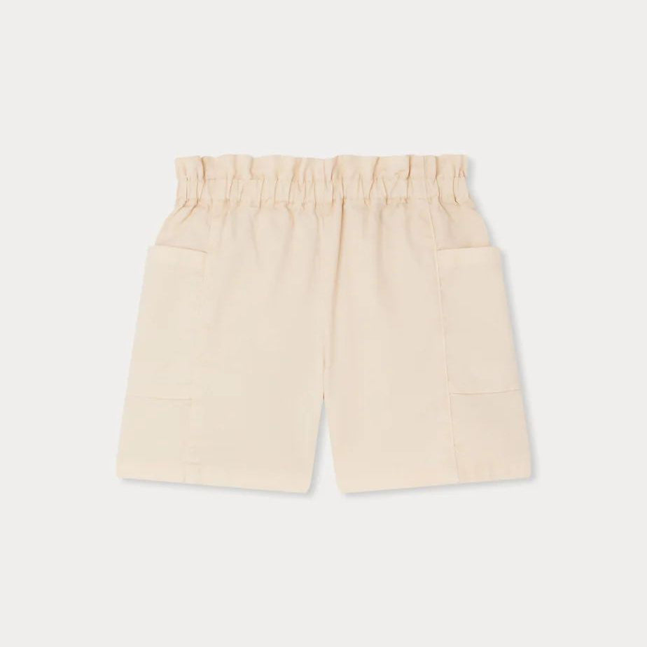 Girls Light Orange Cotton Shorts