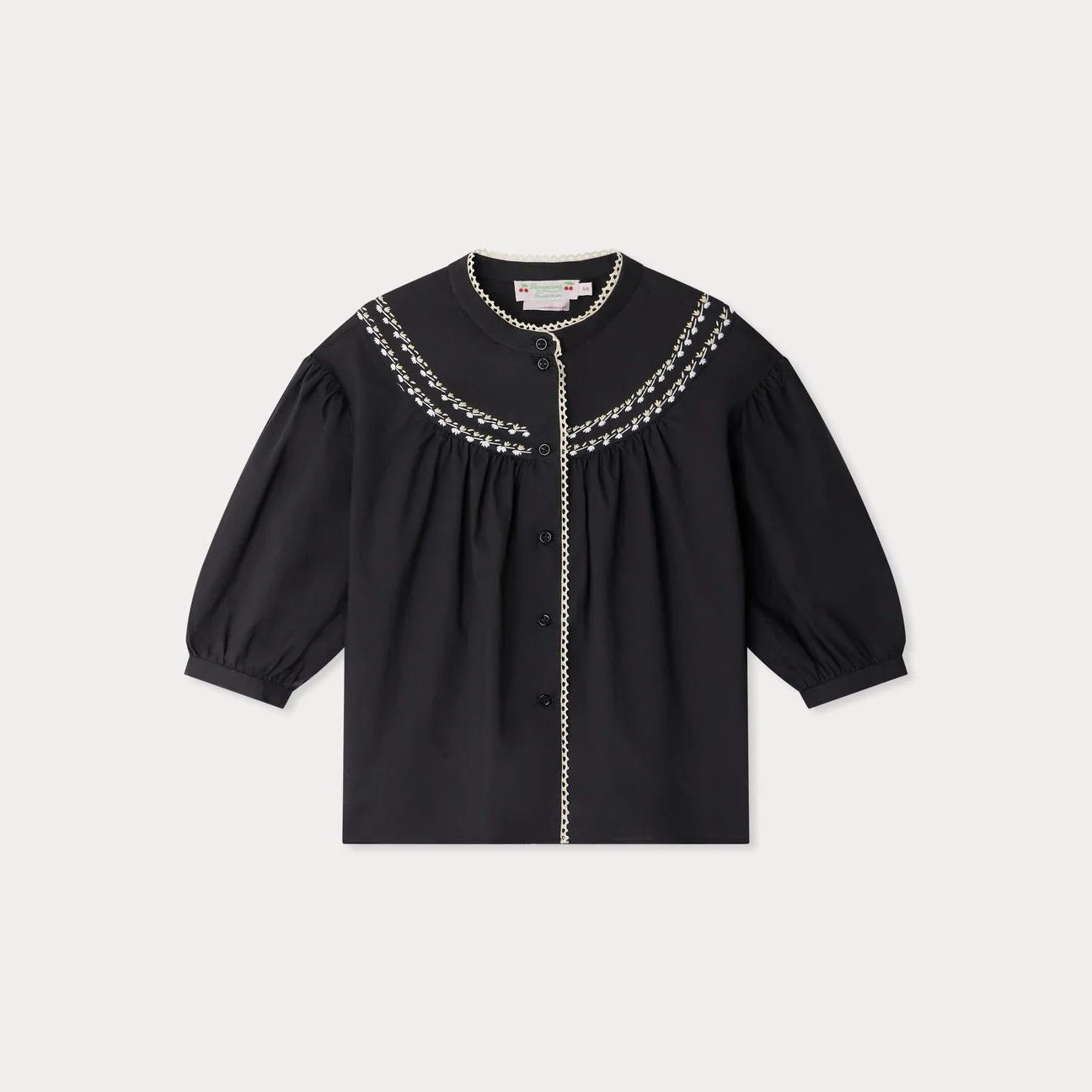 Girls Black Cotton Shirt