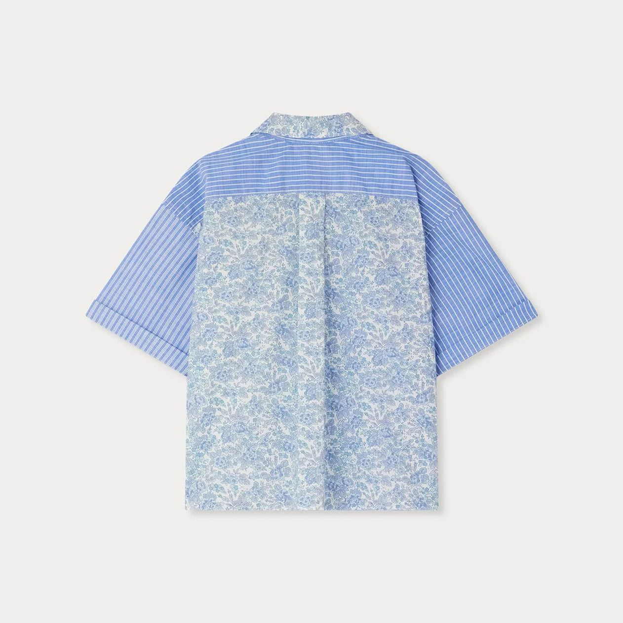 Girls Blue Stripes Cotton Blouse